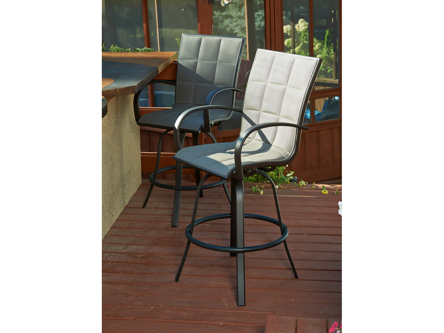Outdoor Greatroom Empire Aluminum Swivel Bar Stool (Set of 2) EMPIREBAR