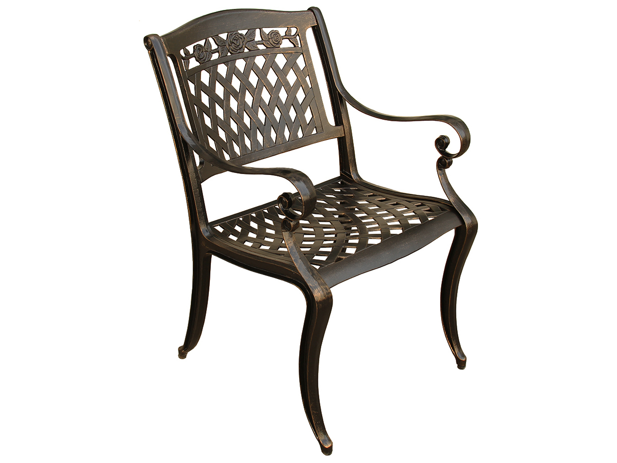 Oakland Living Rose Bronze Aluminum Dining Arm Chair