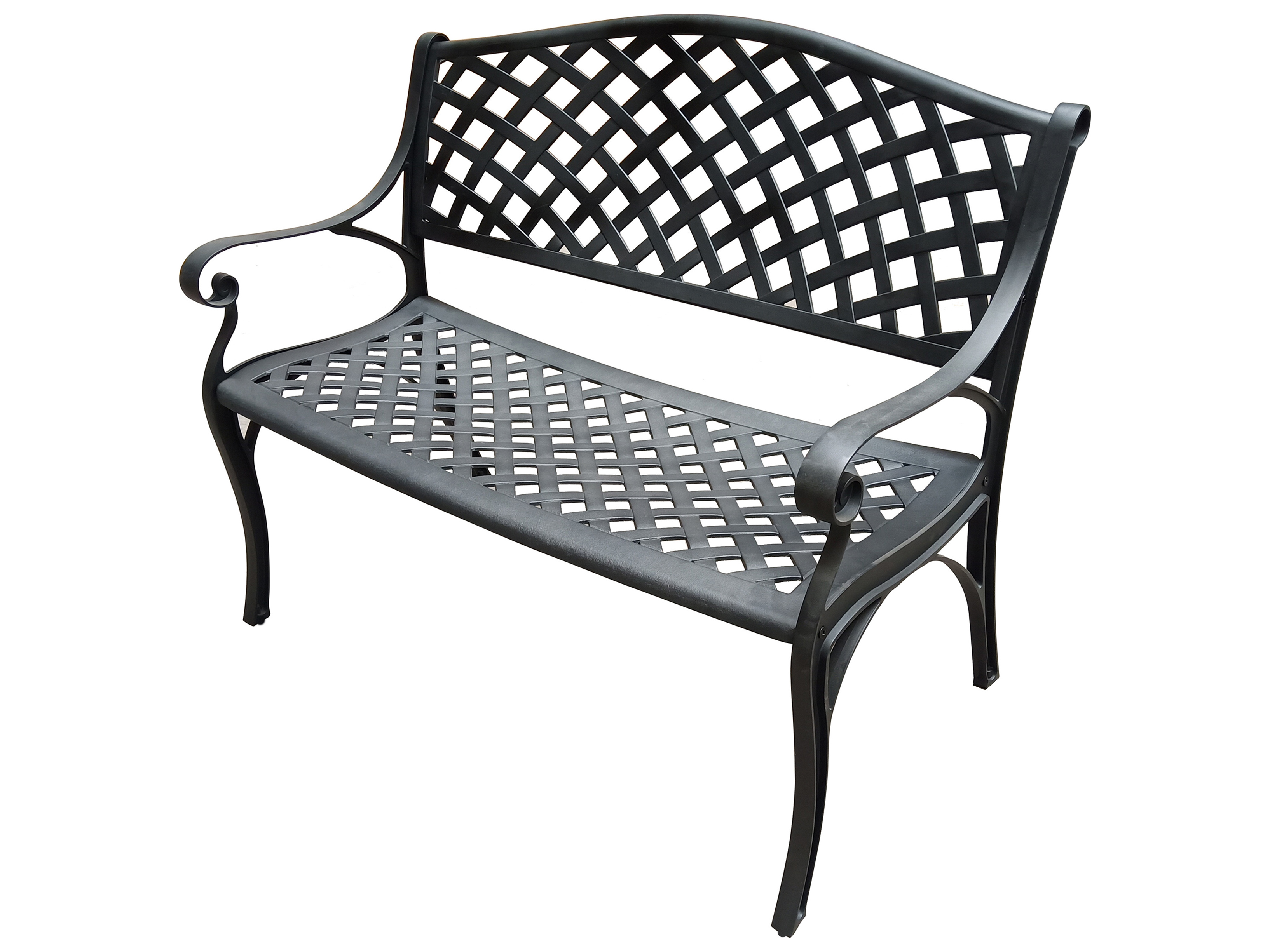 Oakland Living Aluminum Modern Black Outdoor Bench Loveseat OL4999BK