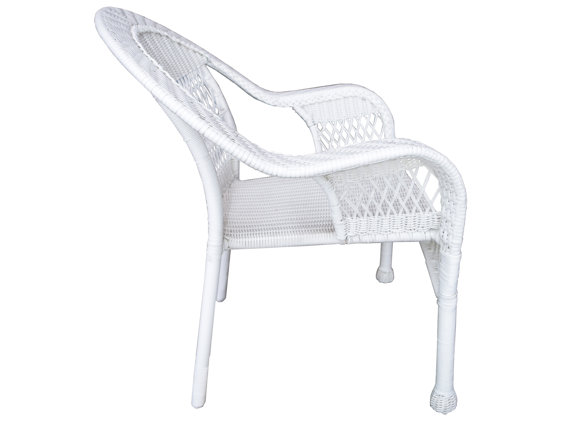 Oakland Living White Wicker Dining Arm Chair OL9999CHAIRWT