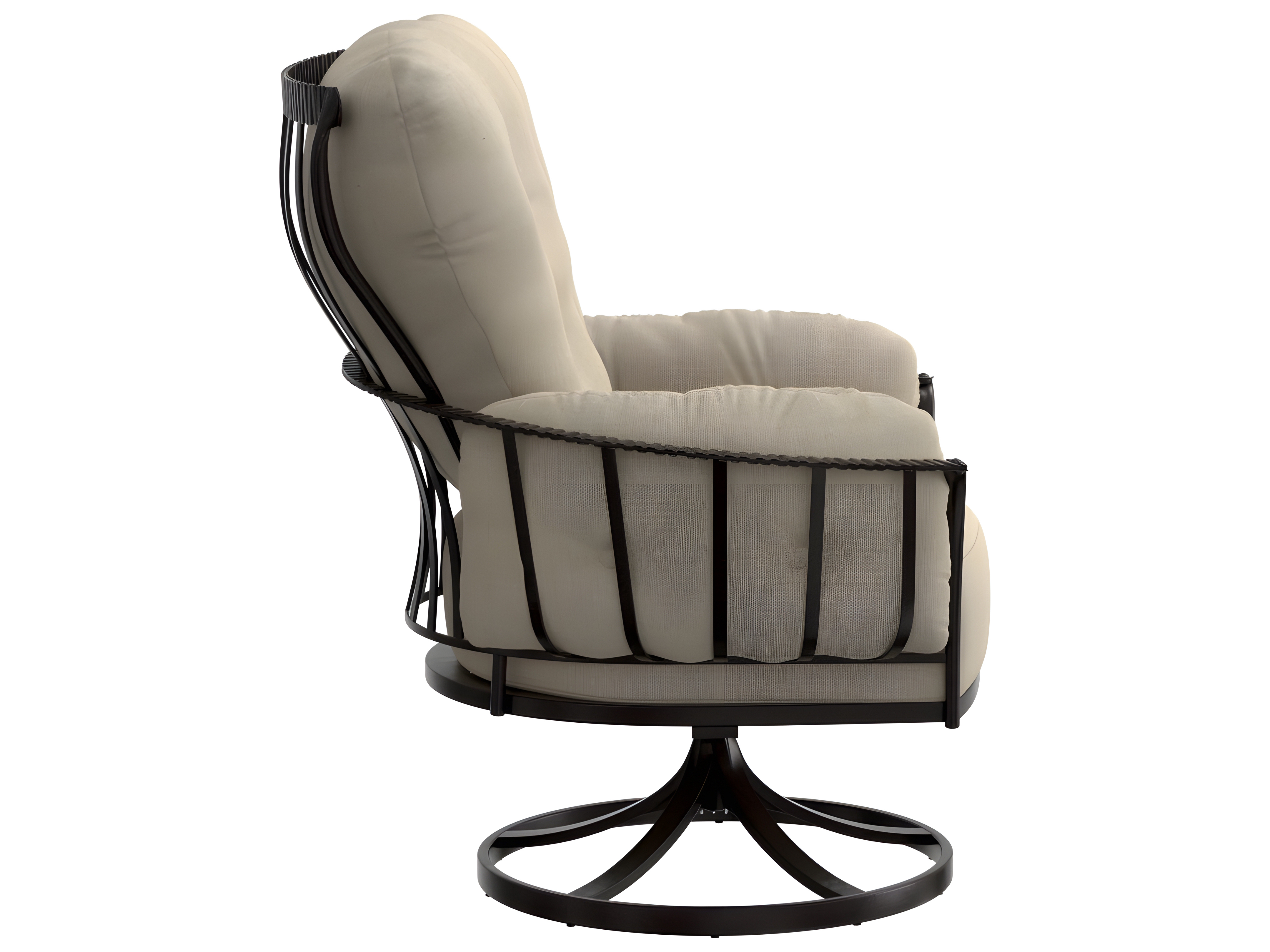 OW Lee Monterra Wrought Iron Swivel Rocker Outdoor Patio Lounge Chair