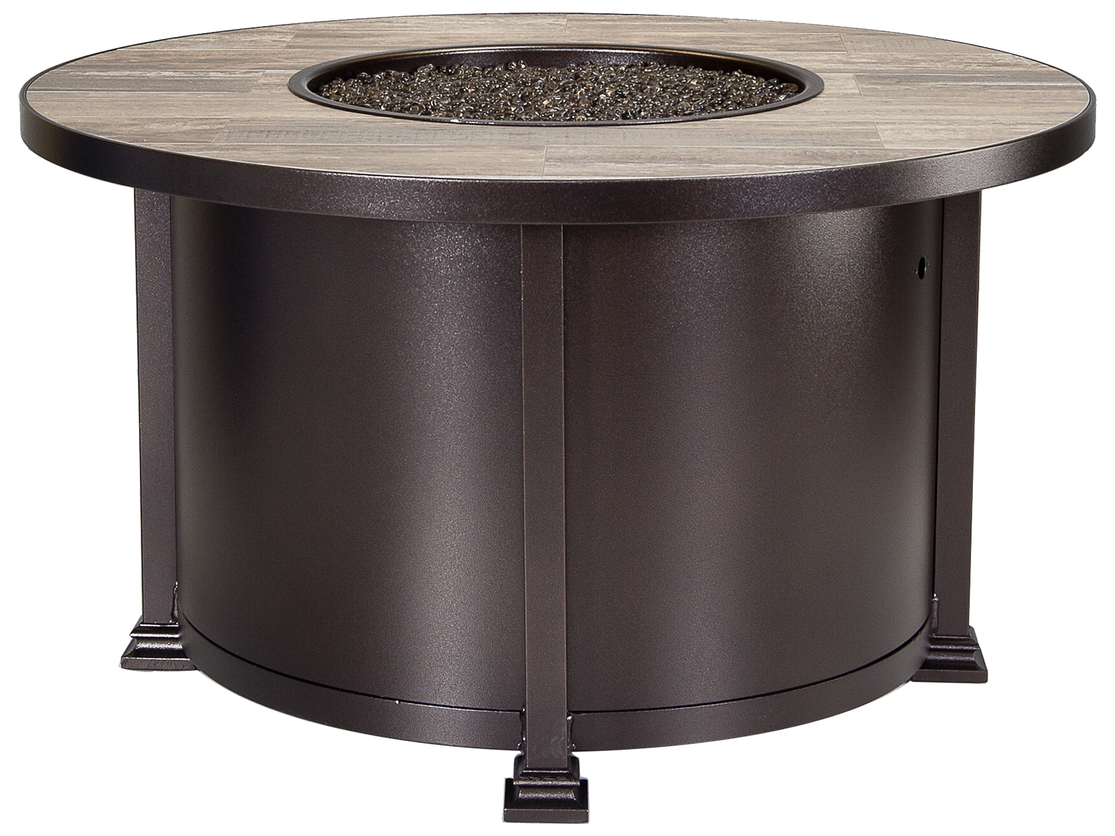 OW Lee Casual Fireside Santorini Wrought Iron 42 Round Chat Height Fire