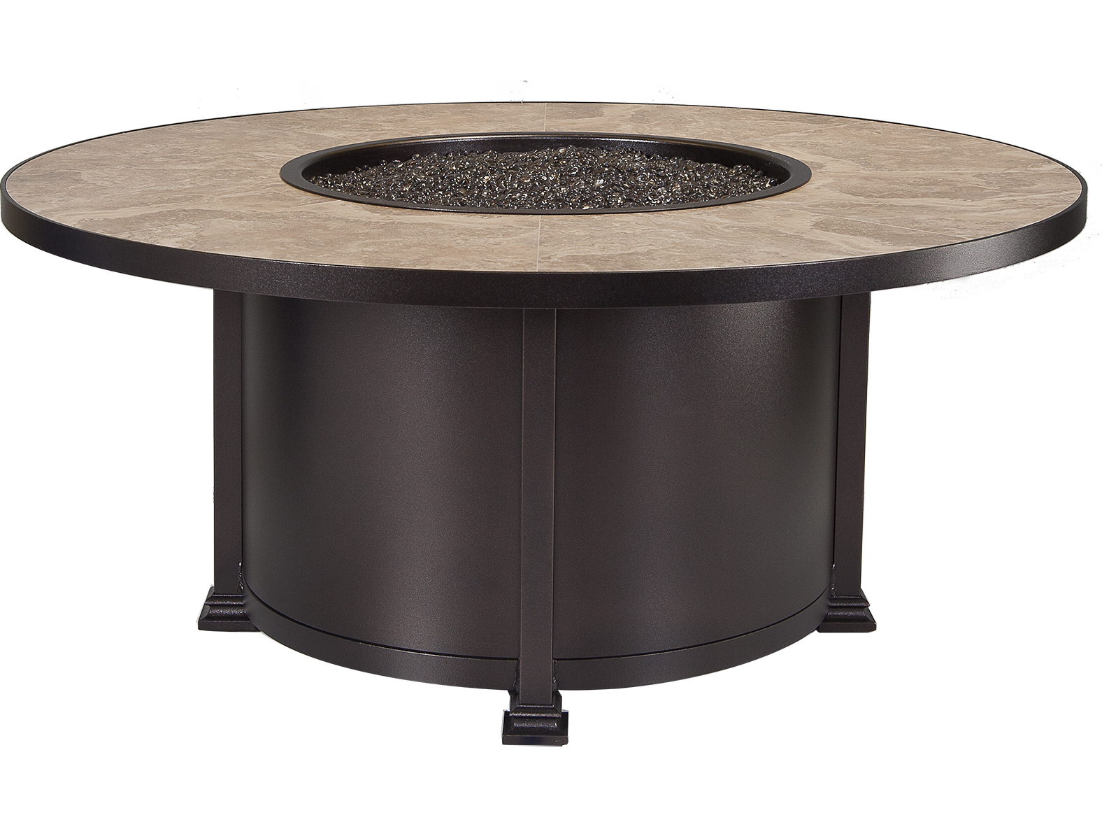 Wrought Iron Fire Pit Table OW Lee Casual Fireside Santorini Wrought Iron 54 Round Chat Height Fire