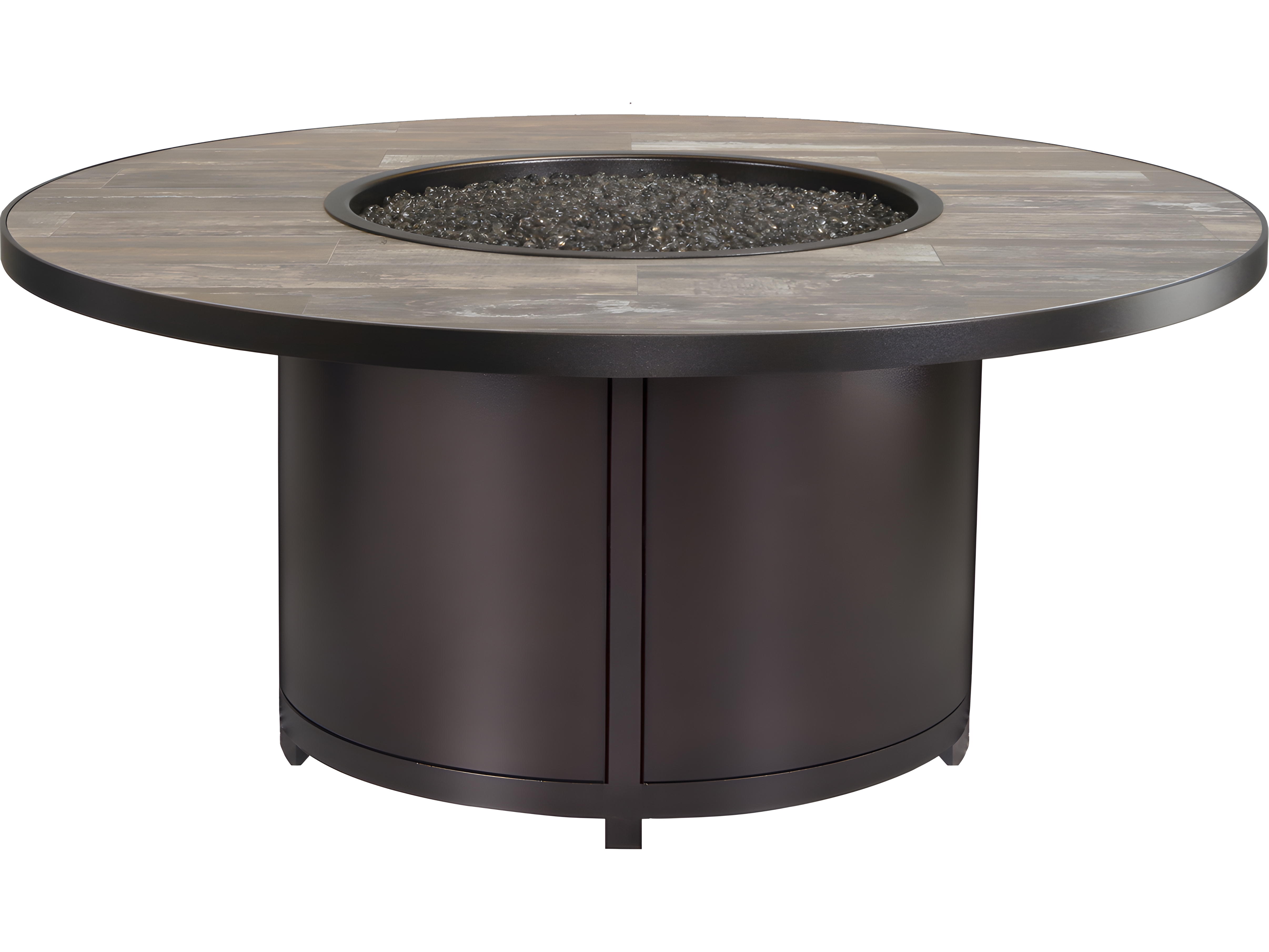 Wrought Iron Fire Pit Table OW Lee Casual Fireside Capri Wrought Iron 54'' Wide Round Chat Height