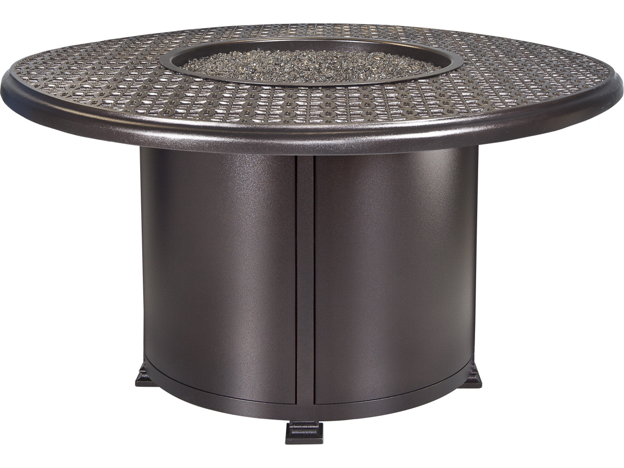 Wrought Iron Fire Pit Table OW Lee Casual Fireside Richmond Wrought Iron 54'' Wide Round Dining