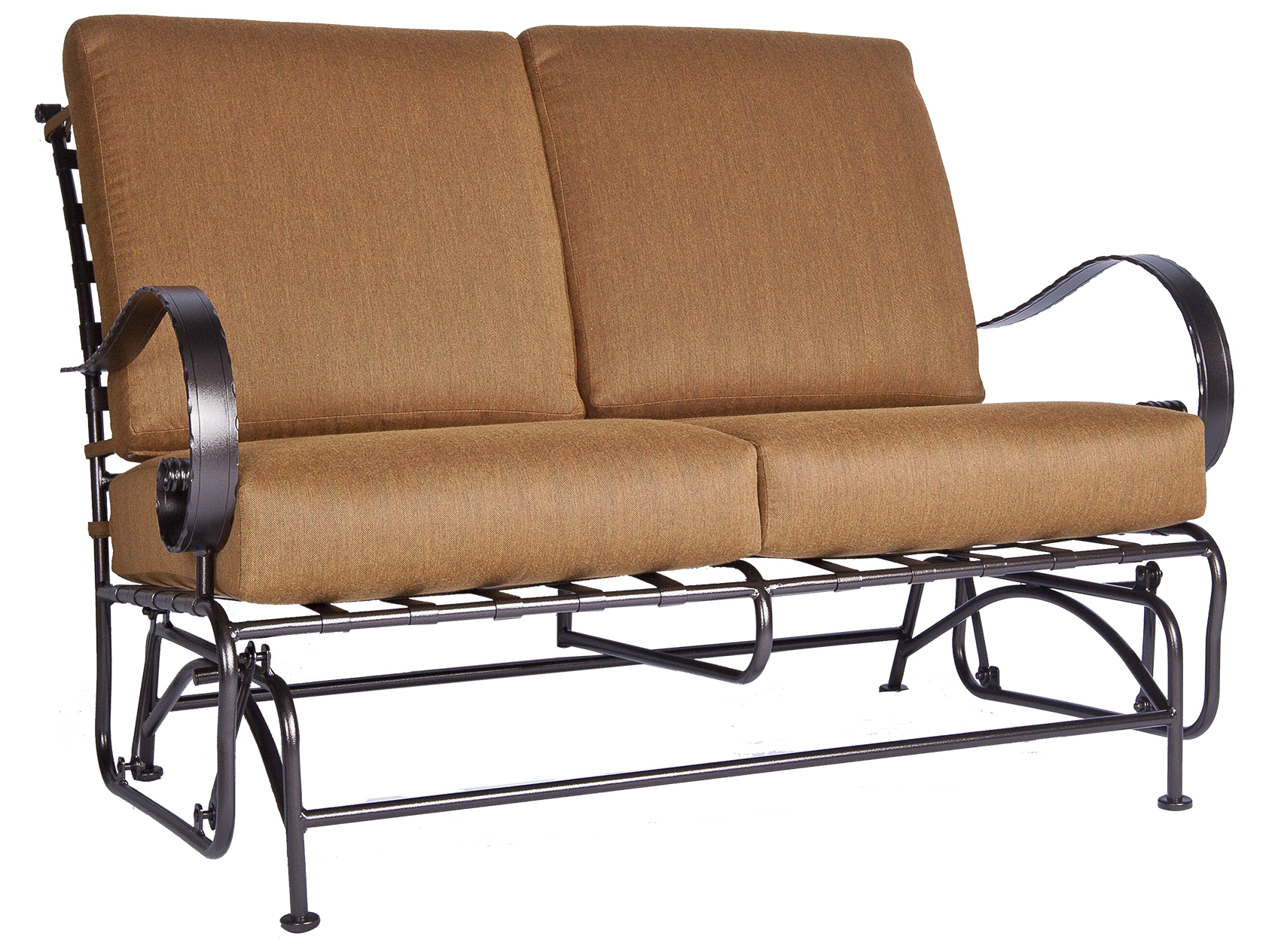 OW Lee Classico Wide Arms Wrought Iron Loveseat Glider 9562GW