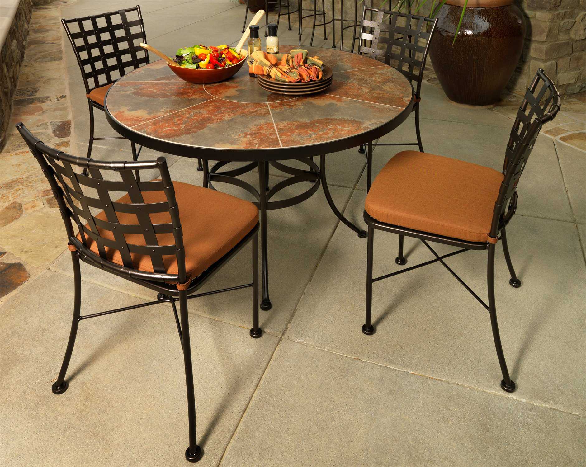 OW Lee Casa Wrought Iron Dining Set OWCASWID