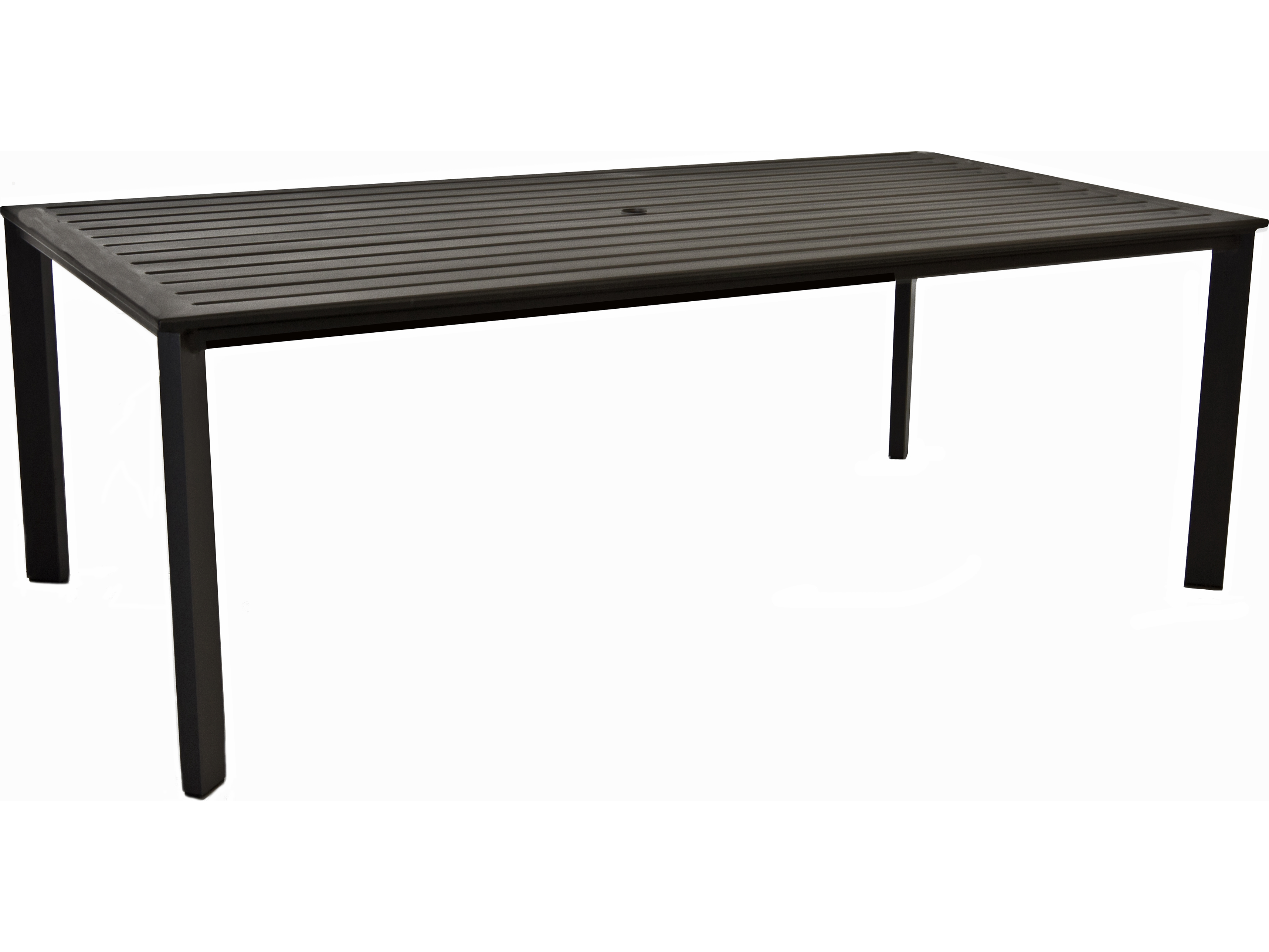 OW Lee Modern Aluminum 84 x 45 Rectangular Slatted Top Dining Table