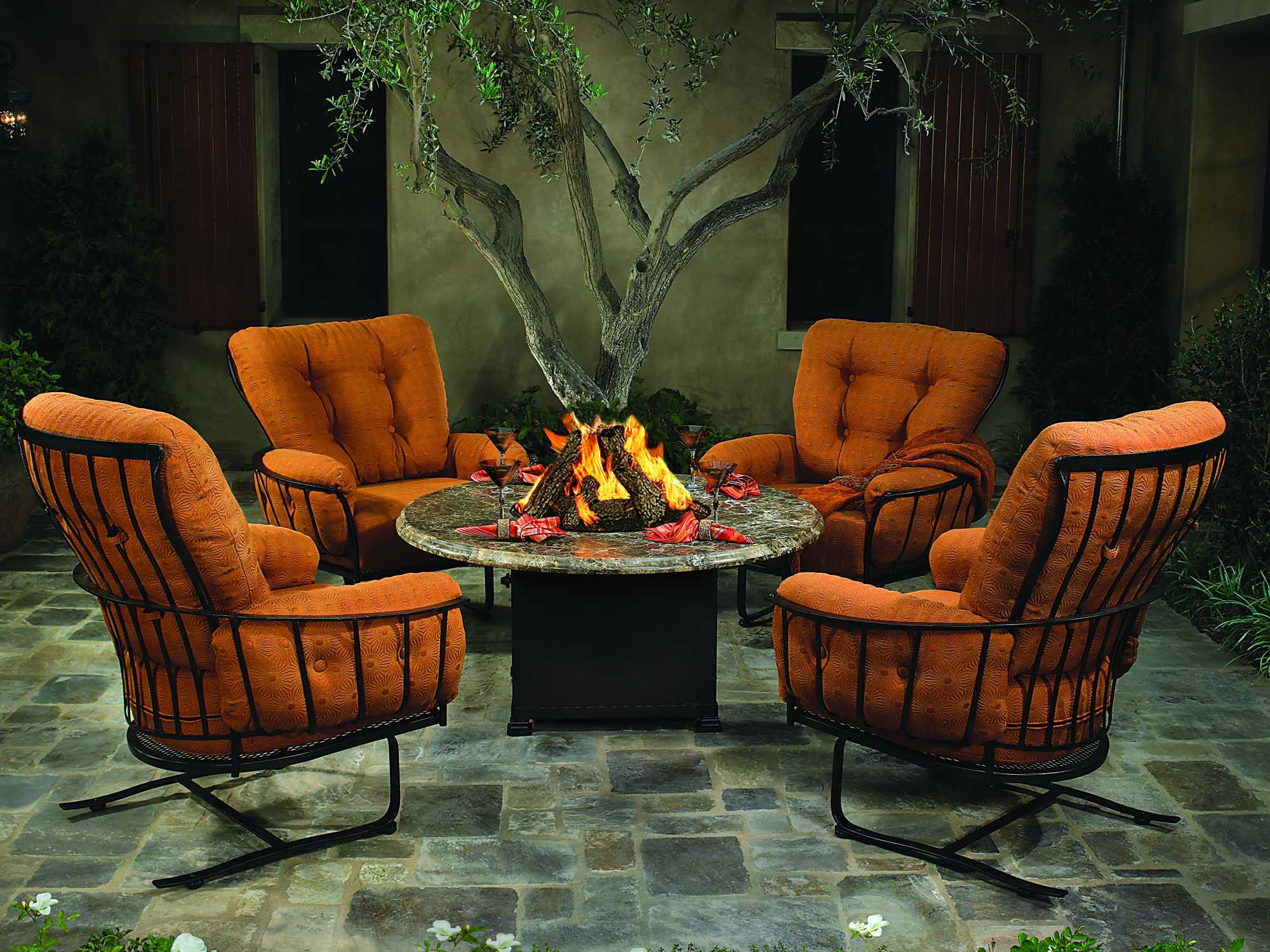 OW Lee Monterra Wrought Iron Spring Base Club Chair OW421SB