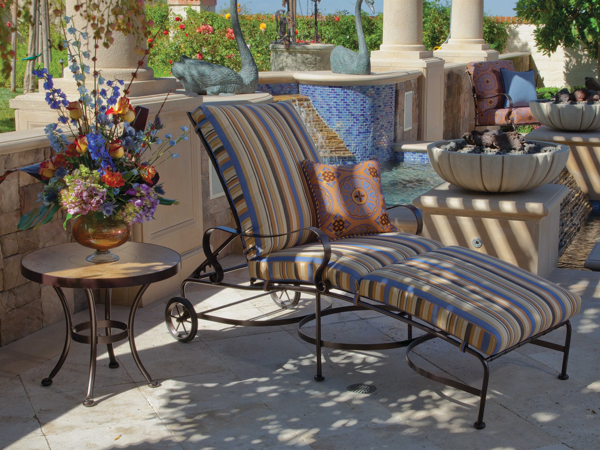 OW Lee Marquette Wrought Iron Chaise Lounge OW2052CH