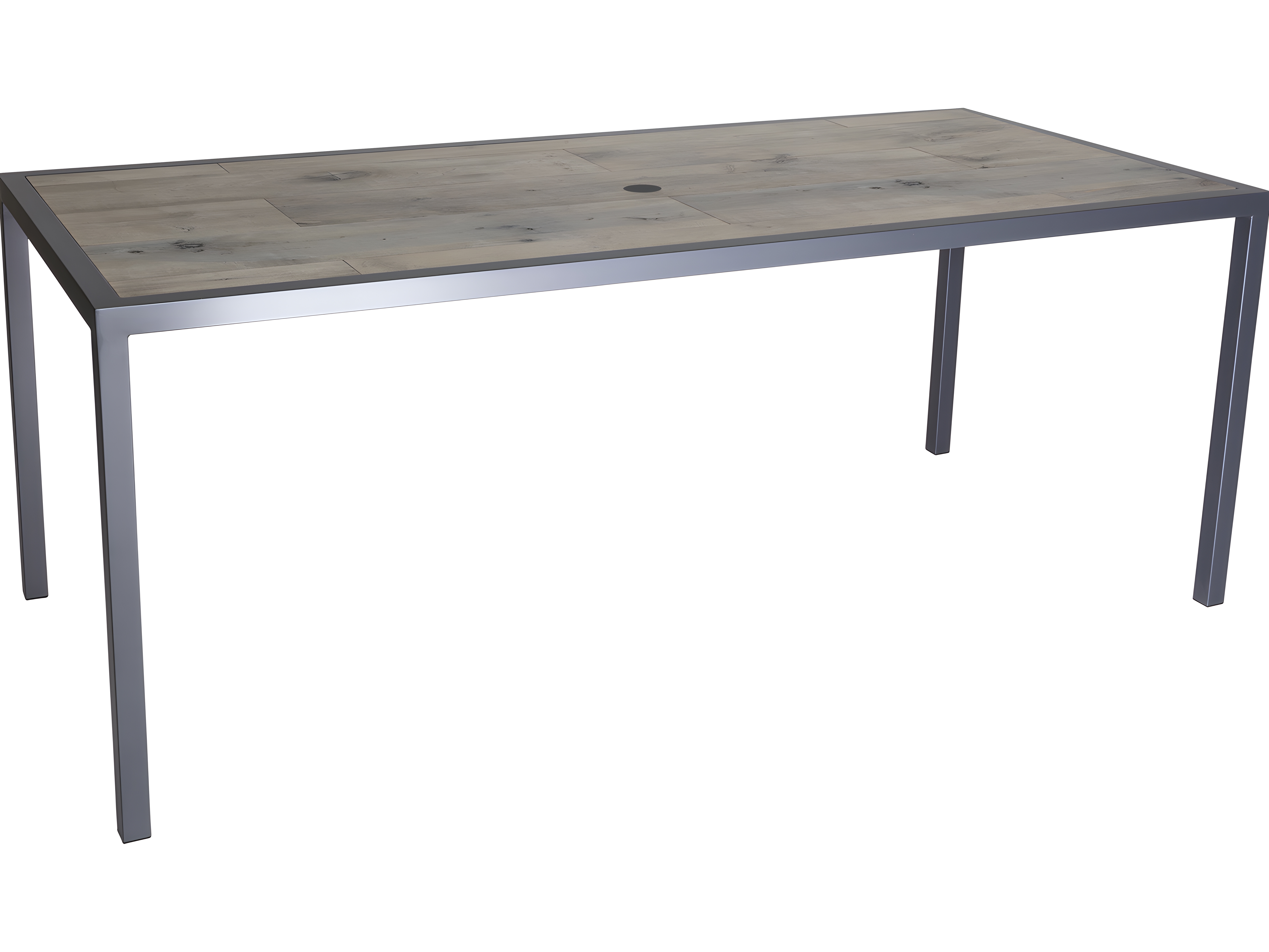 OW Lee Quadra Wrought Iron Rectangular Outdoor Patio Dining Table with