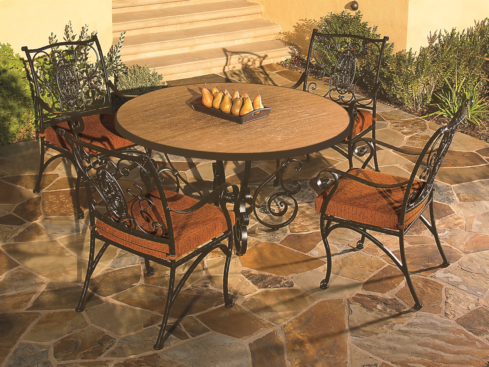 OW Lee San Cristobal Wrought Iron Dining Set OWSNCRSTBLDINSET