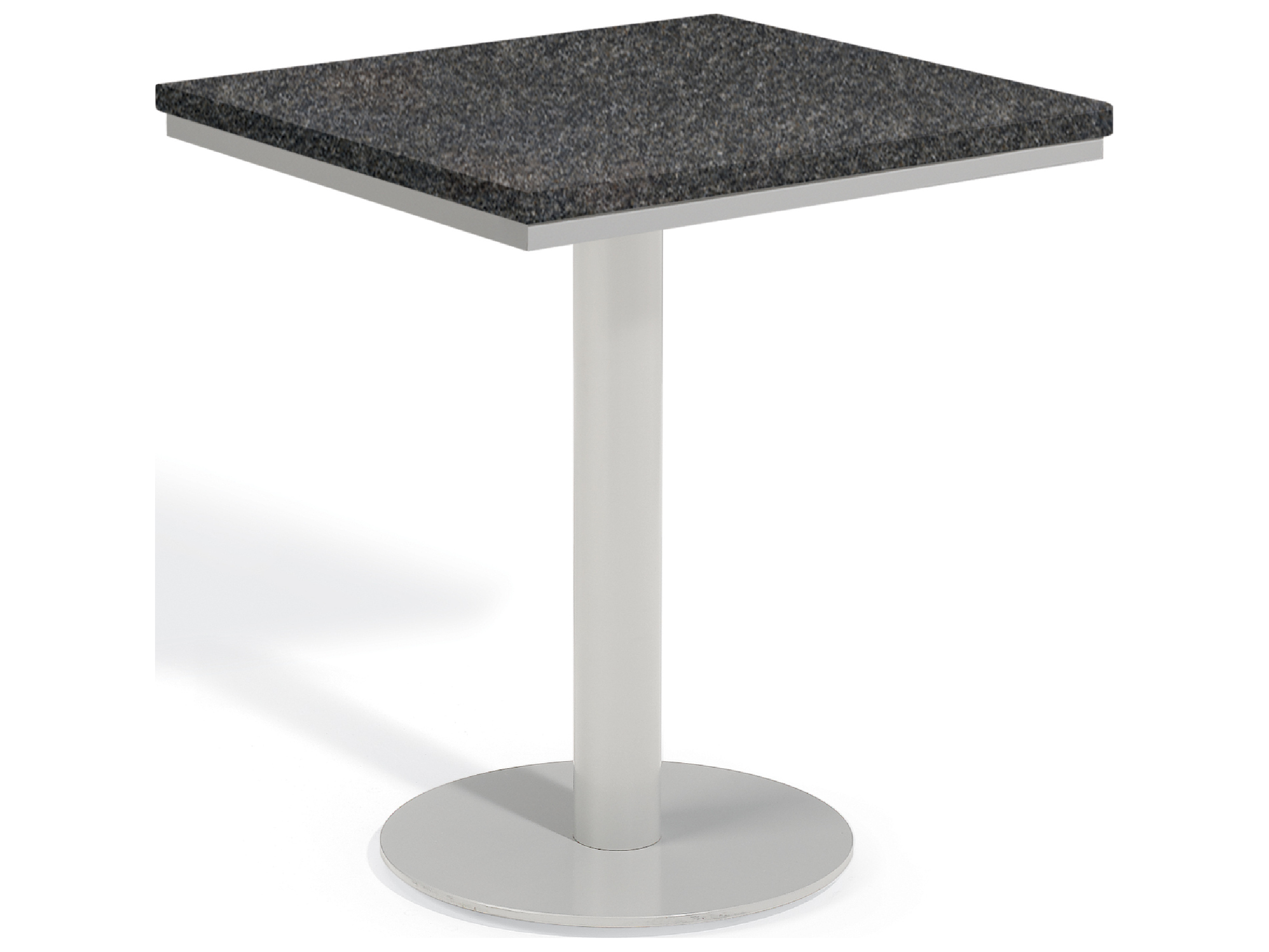 Oxford Garden Travira Aluminum Flint 26'' Square Granite Top Bistro