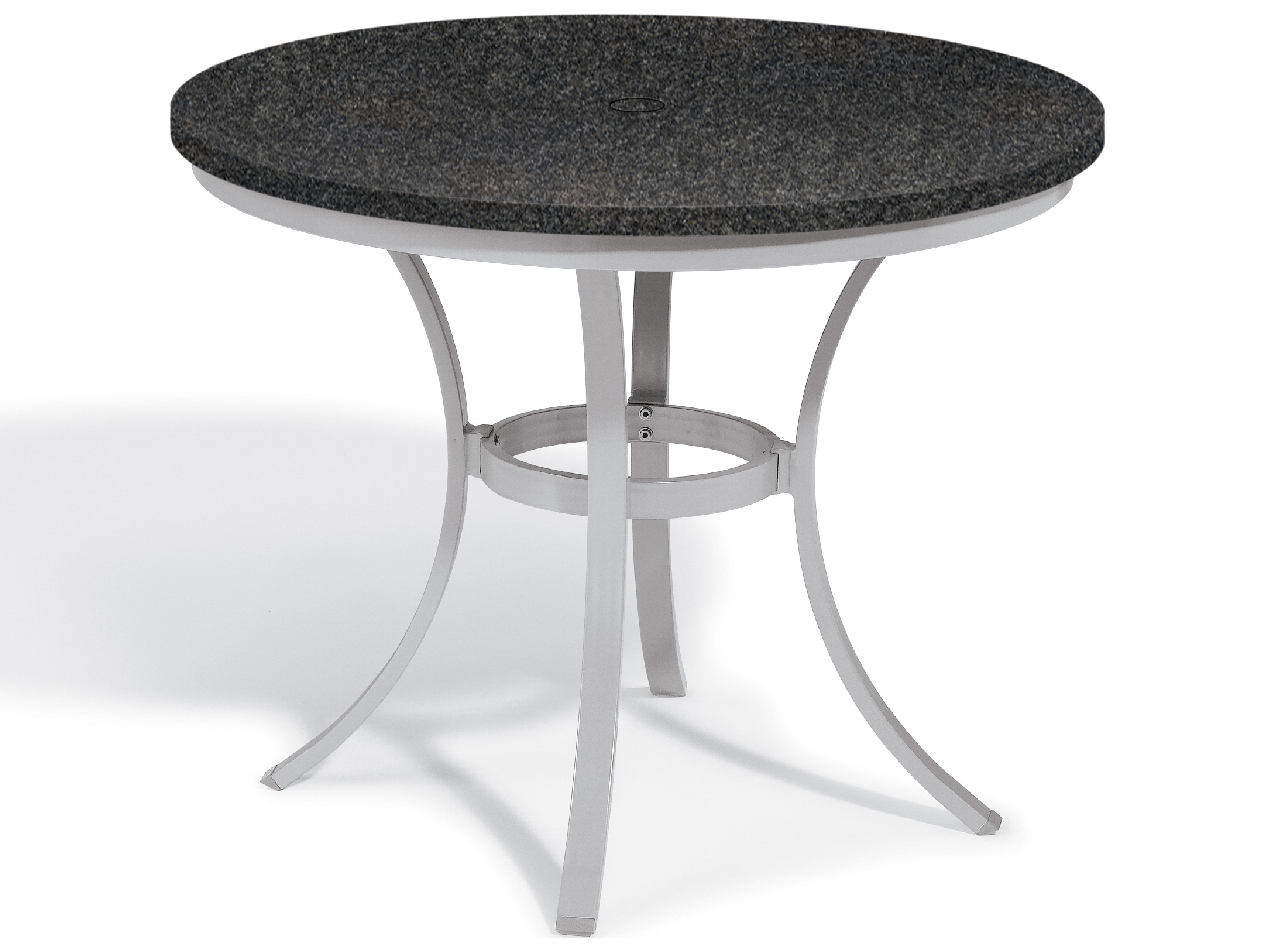 Oxford Garden Travira Aluminum Flint 36'' Round Granite Top Bistro