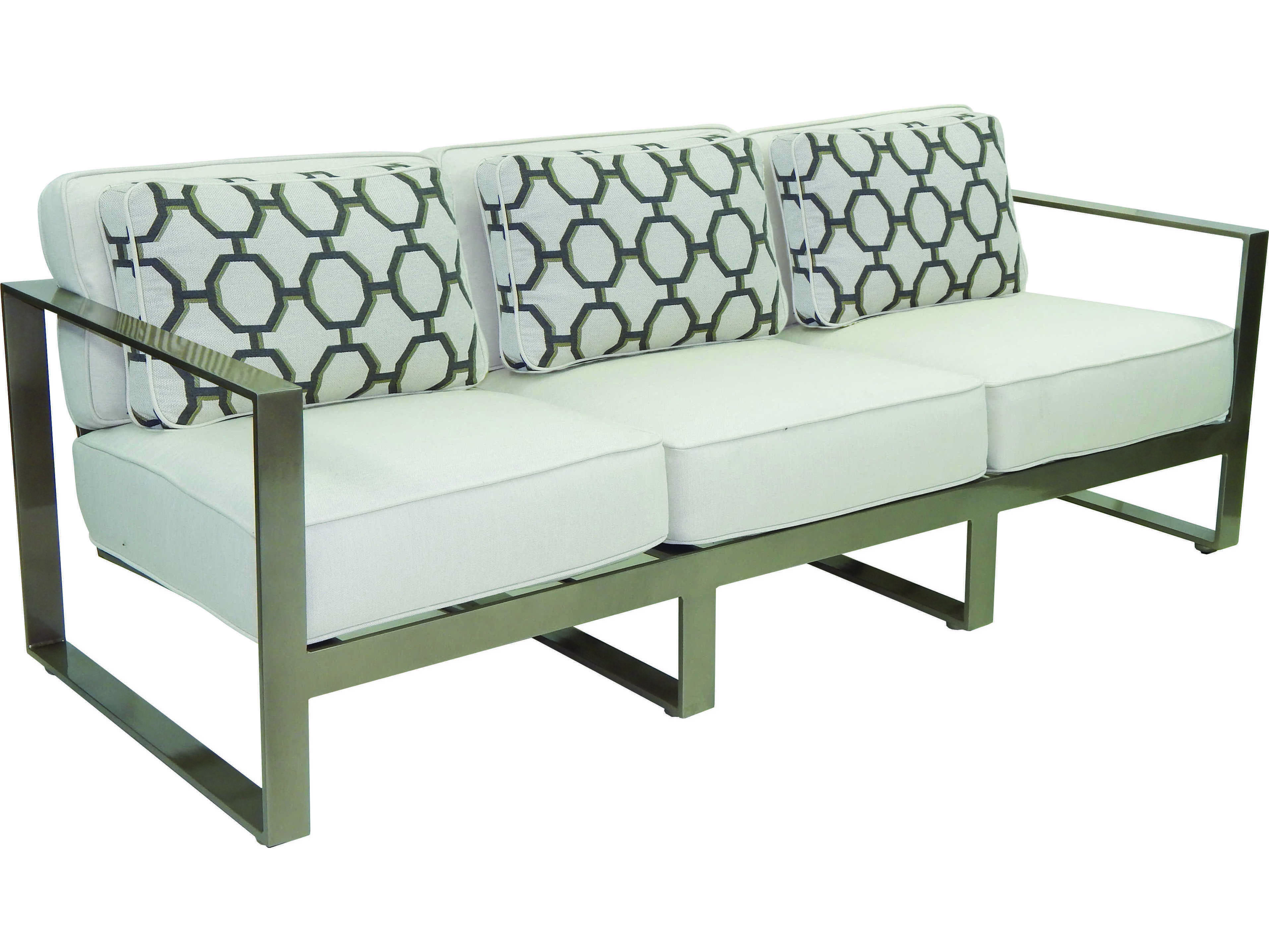 Castelle Park Place Deep Seating Cushion Cast Aluminum Sofa PF2214T