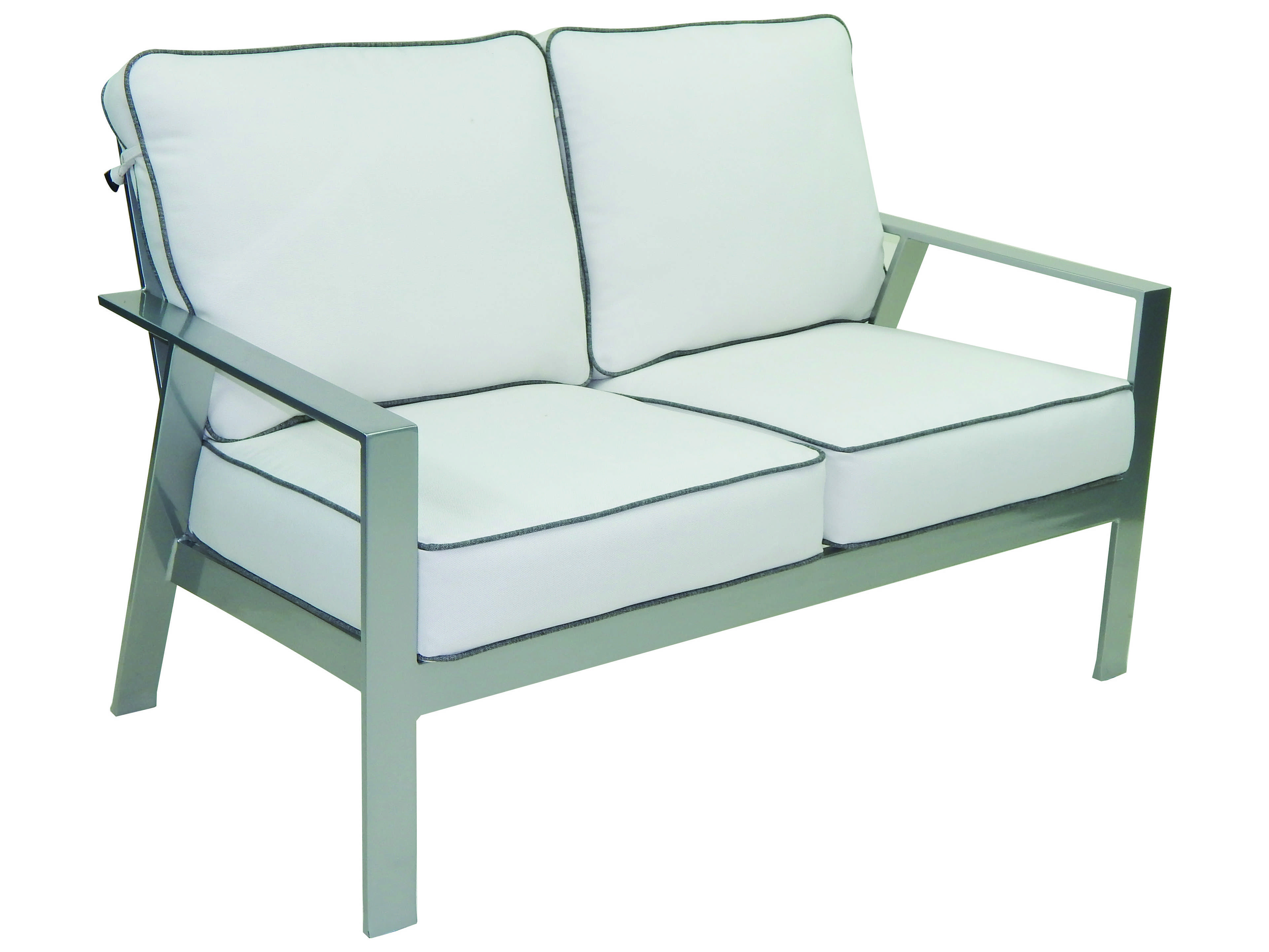 Castelle Trento Deep Seating Cushion Cast Aluminum Outdoor Loveseat