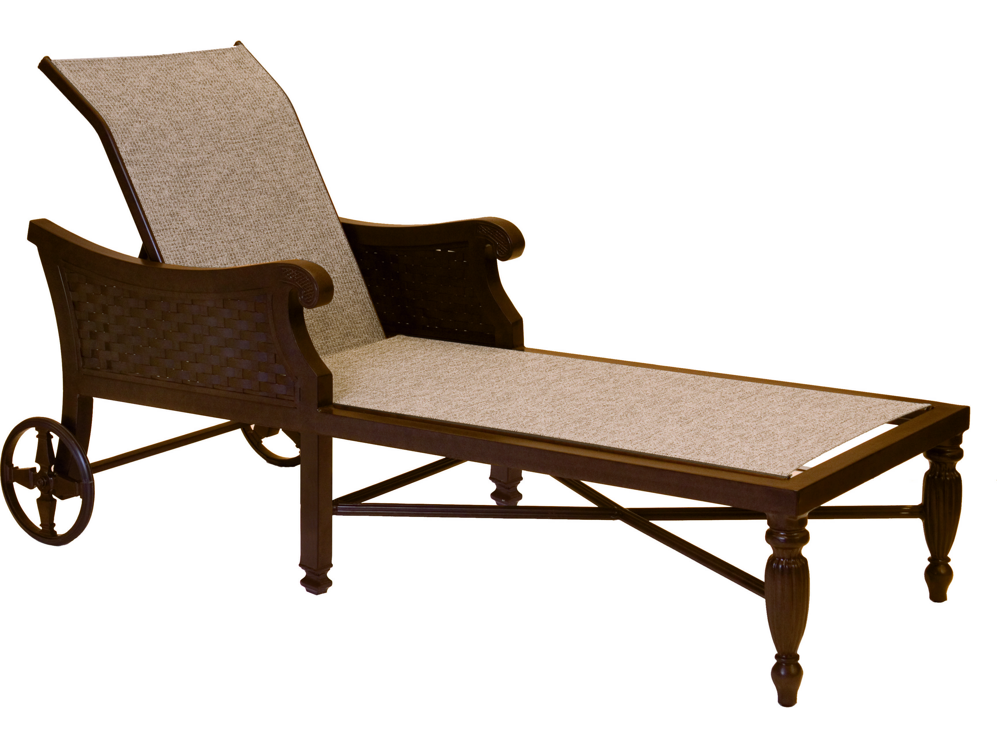 Castelle Jakarta Sling Cast Aluminum Adjustable Chaise Lounge with