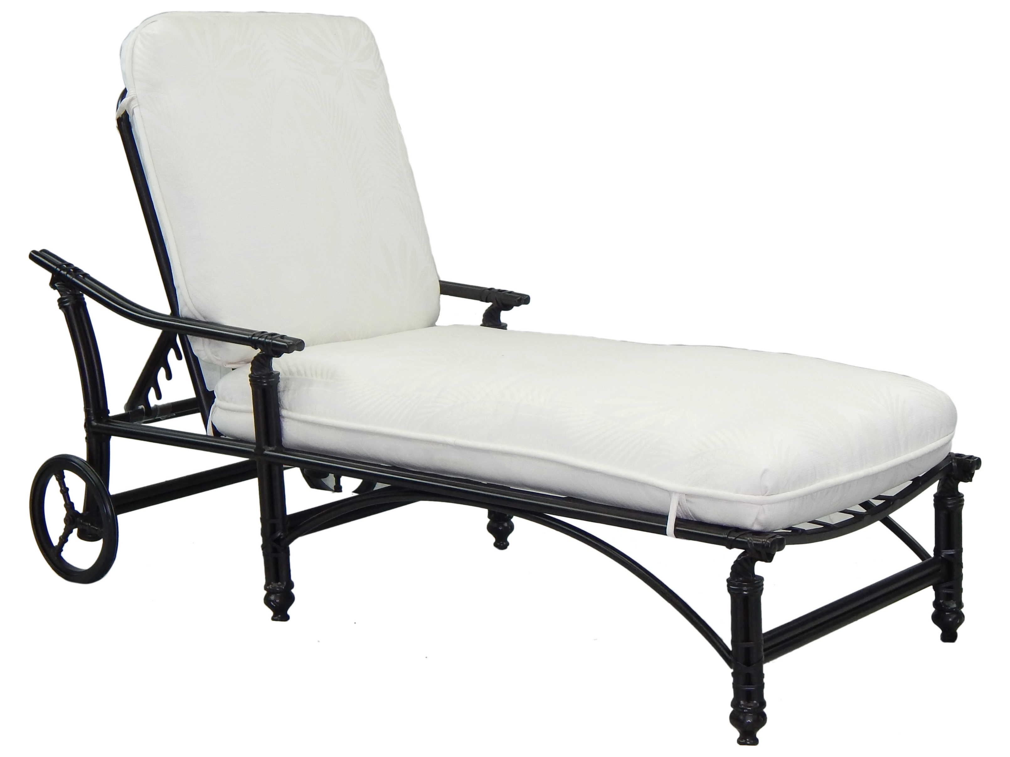Castelle Coco Isle Cushion Cast Aluminum Adjustable Chaise Lounge with