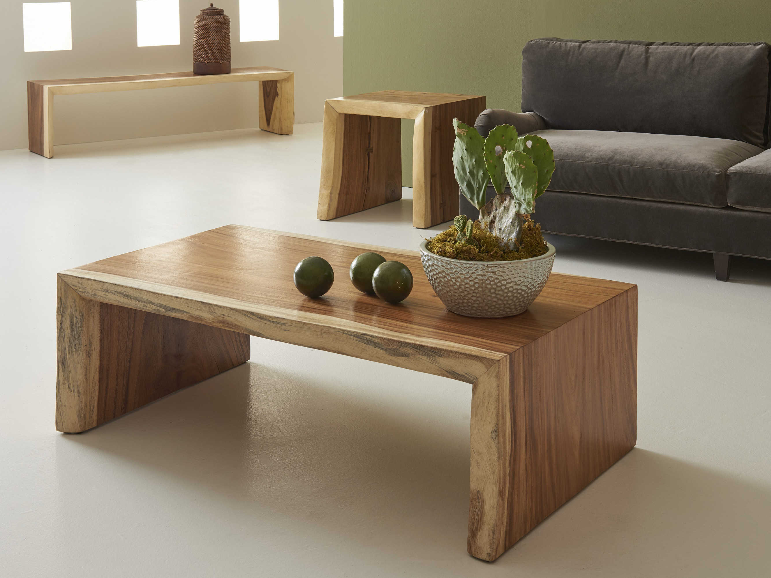 Phillips Collection Waterfall Natural 66'' Wide Rectangular Coffee