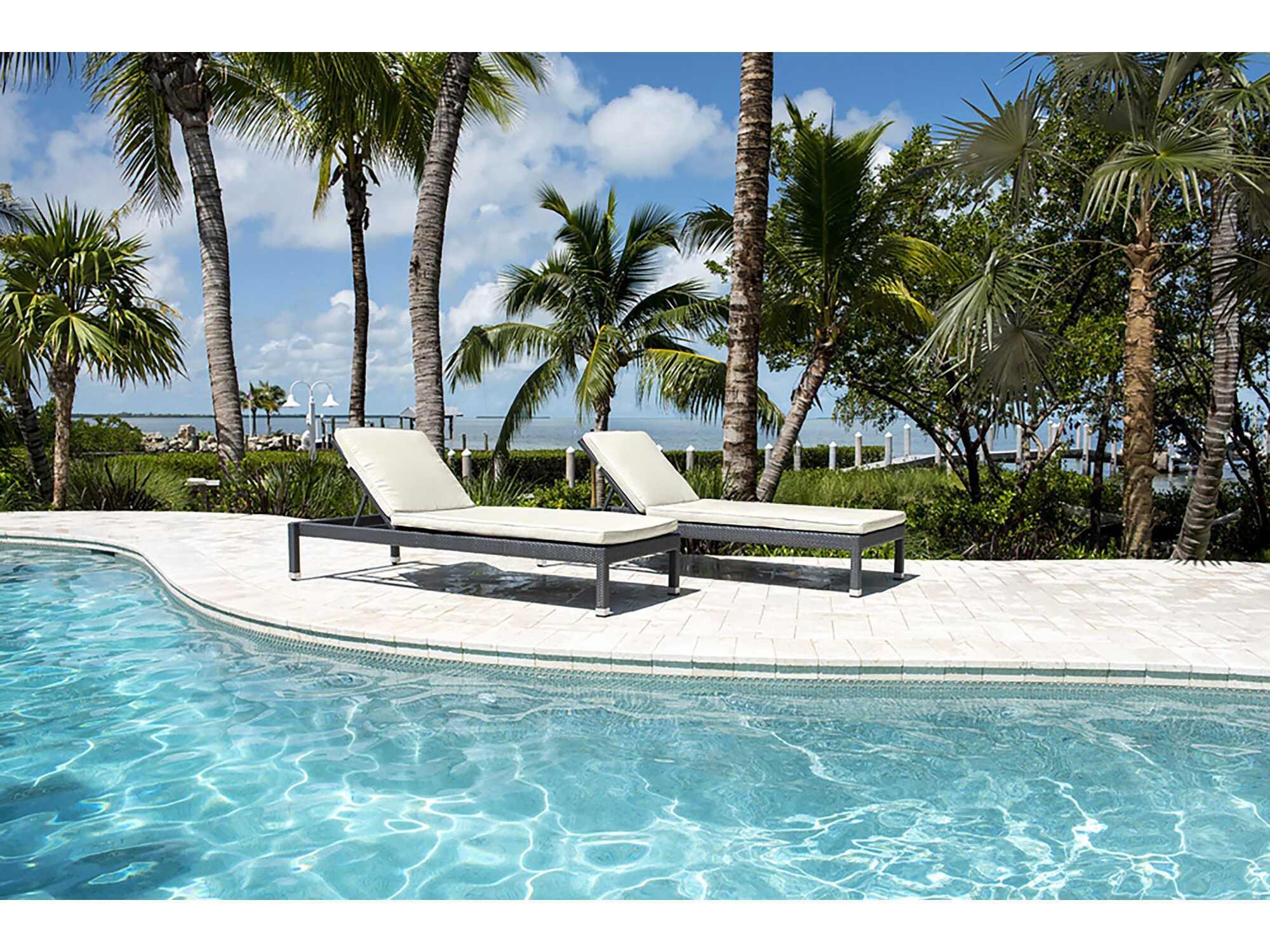 Panama Jack Onyx Wicker Cushion Chaise Lounge PJPJO1901BLKCL