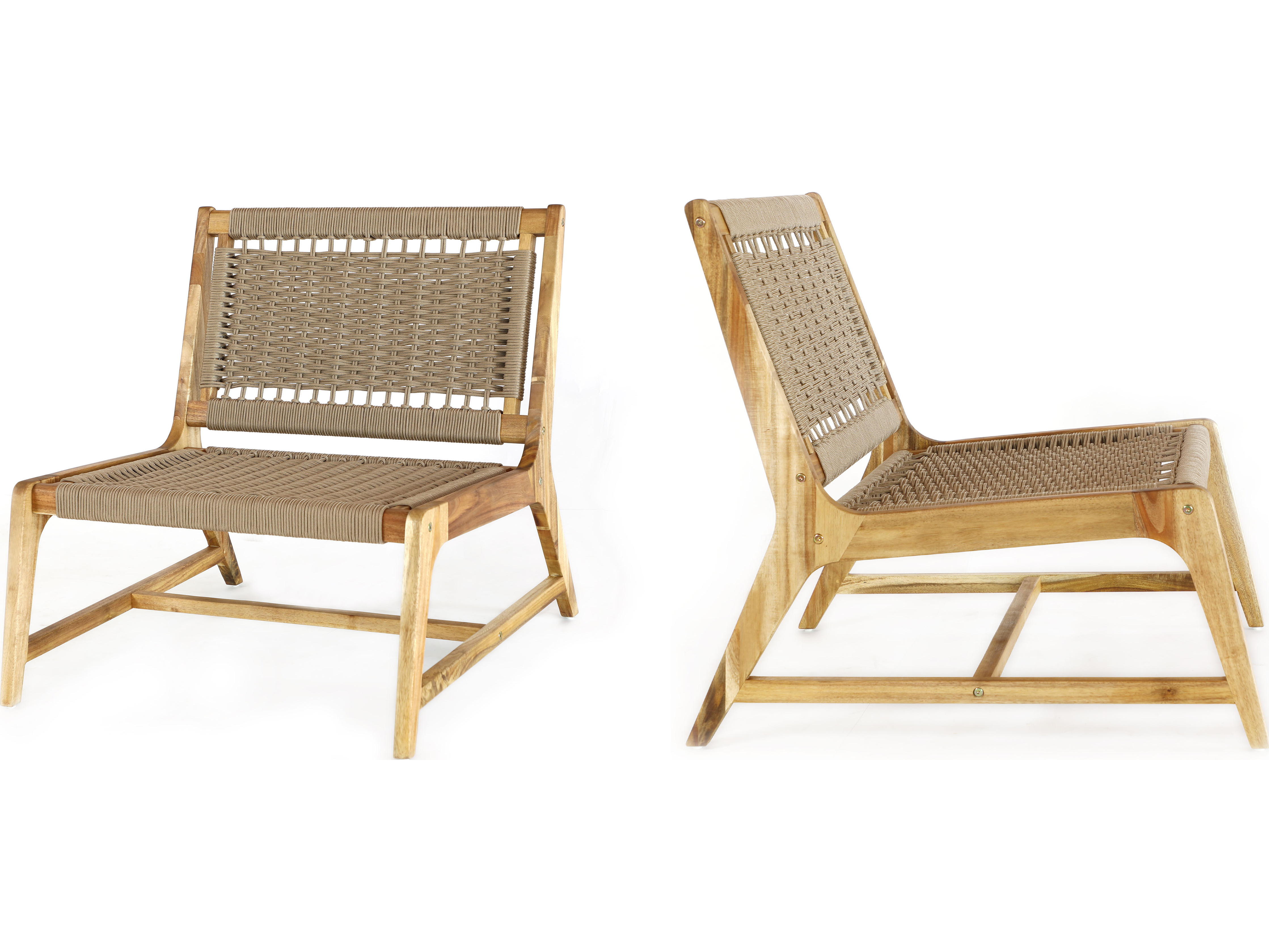 Panama Jack Outdoor Corsica Acacia Wood Rope Adirondack Chair (Set of 2
