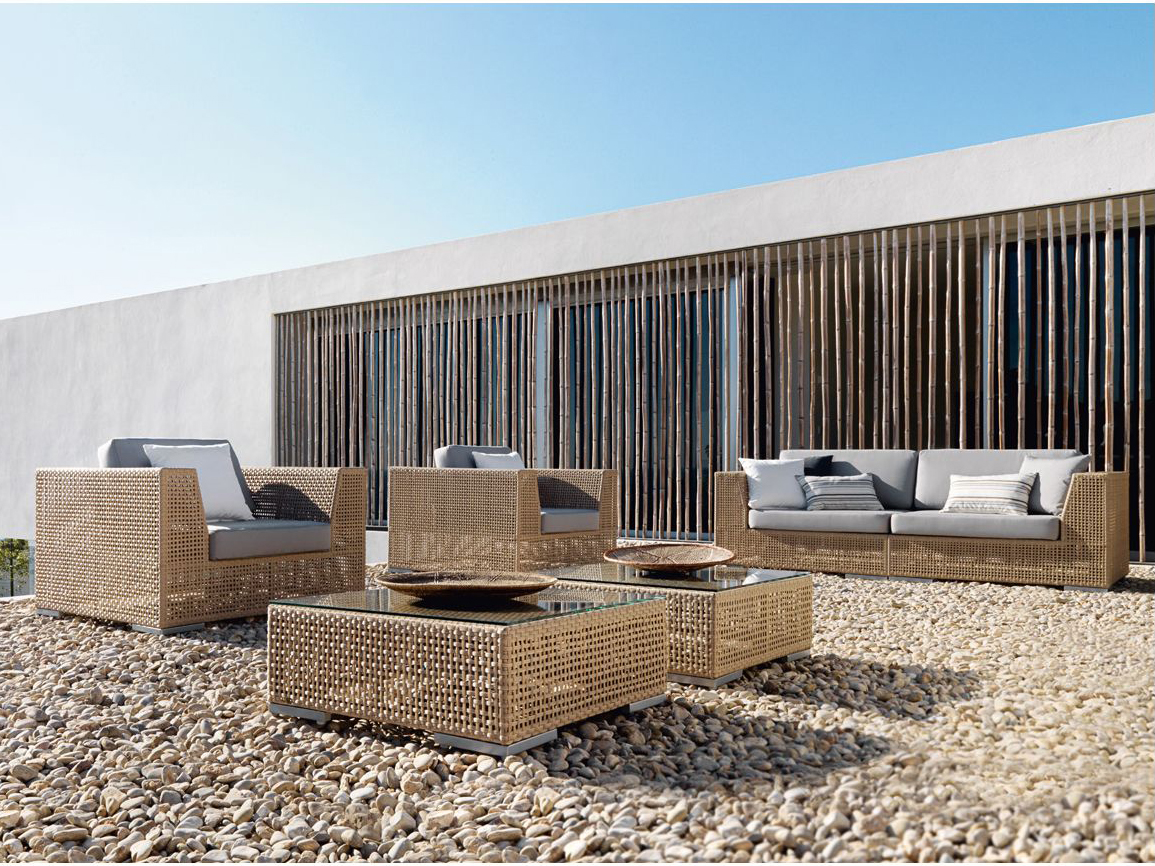 Panama Jack Outdoor Austin Aluminum Wicker Honey 5 Piece Lounge Set