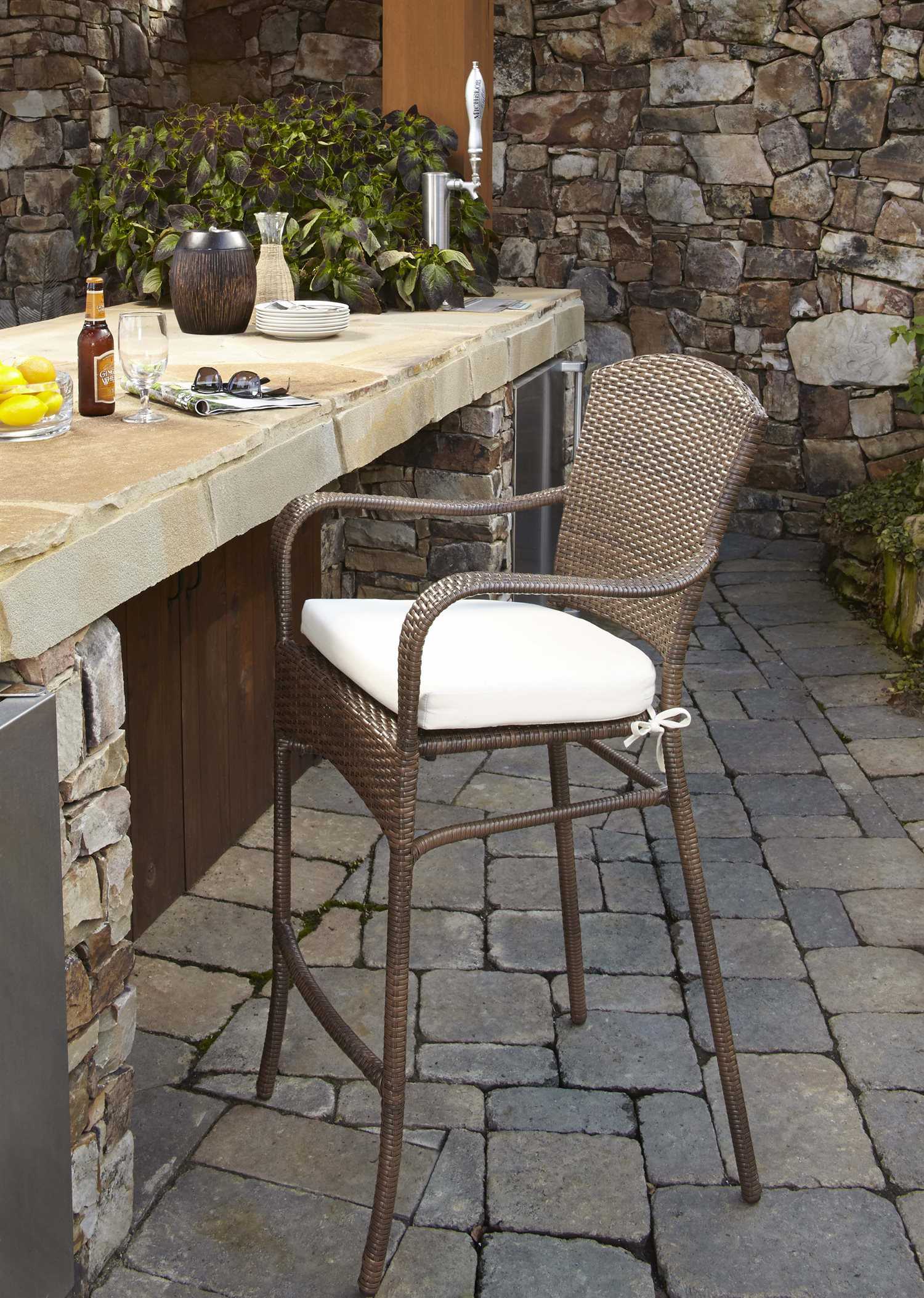 Panama Jack Key Biscayne Wicker Stackable Barstool PJPJO7001ATQBS