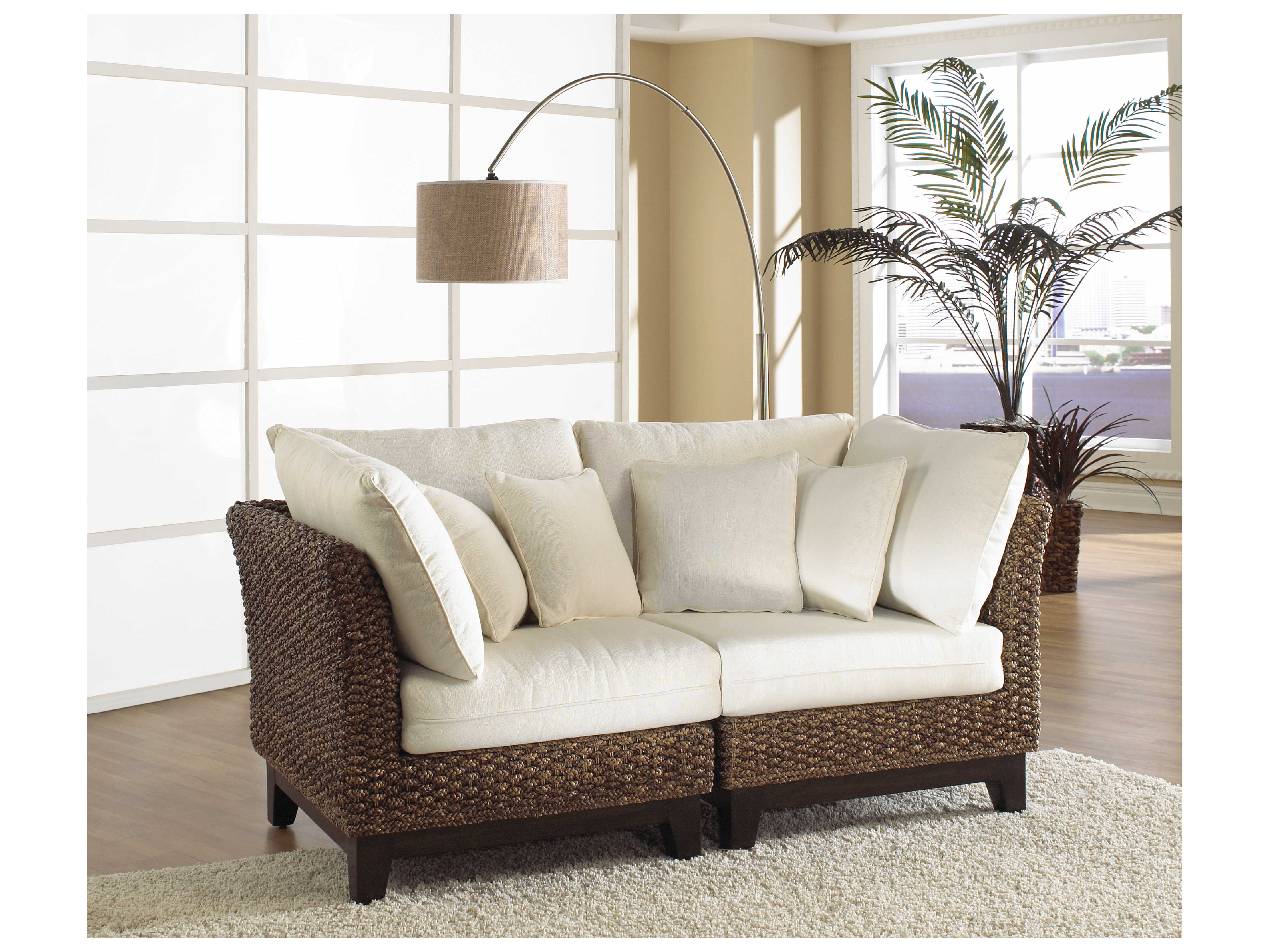 Panama Jack Sunroom Sanibel Wicker Cushion Loveseat PJPJS1001ATQ2PS