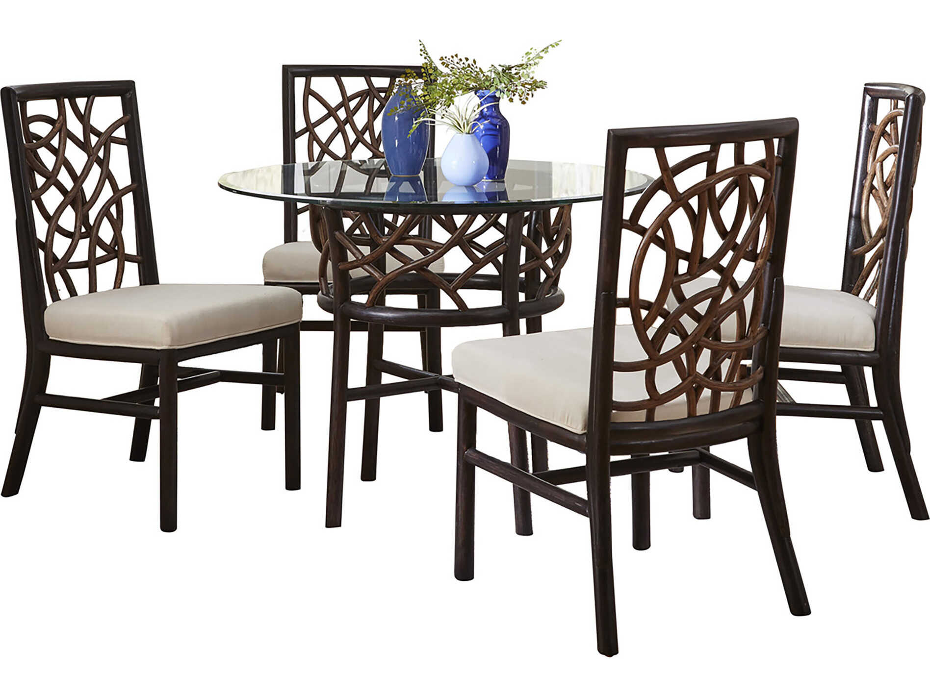 Panama Jack Sunroom Trinidad Wicker Dining Set PJPJS1401BLK6PD