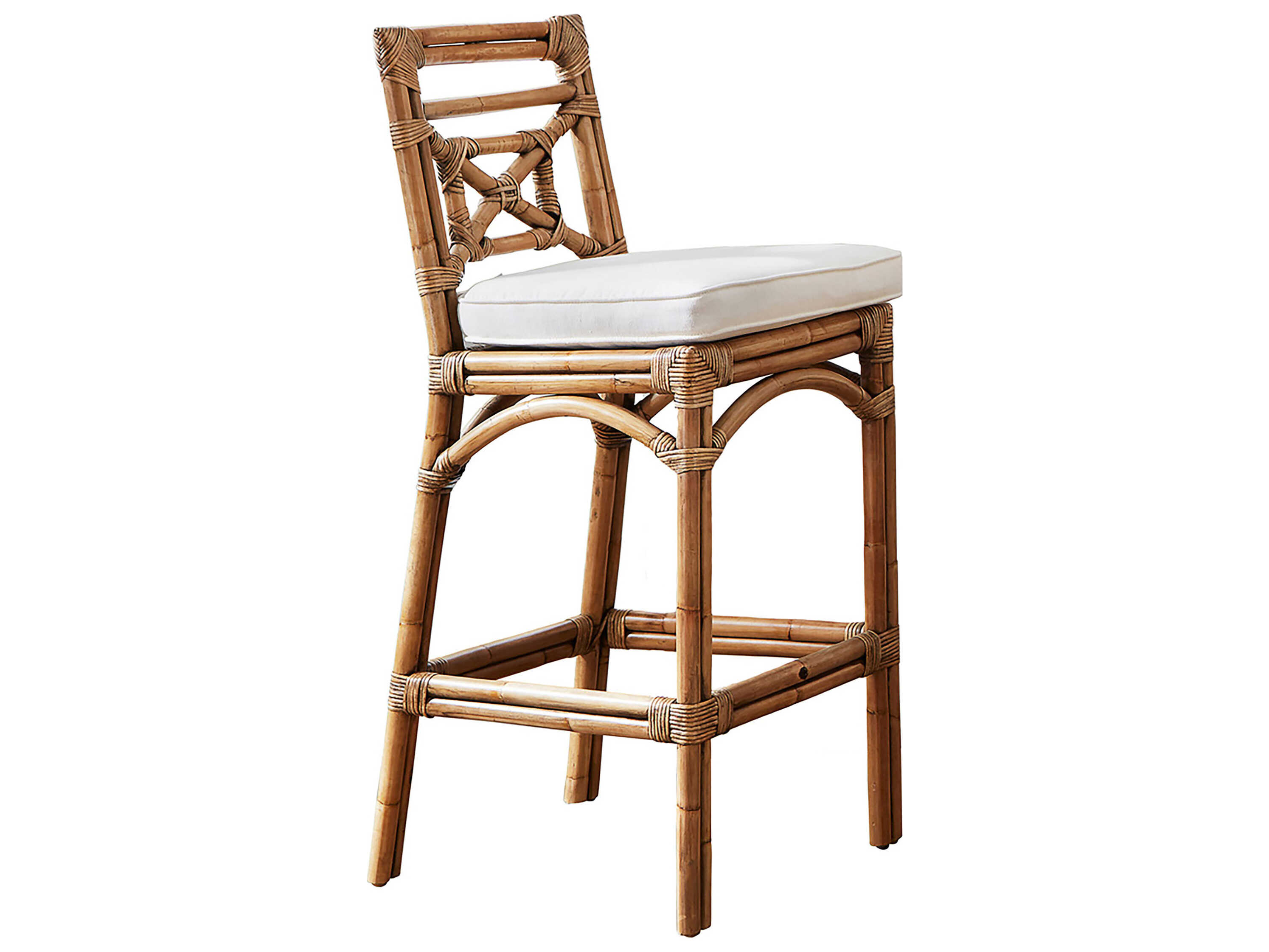 Panama Jack Sunroom Plantation Bay Wicker Cushion Bar Stool PJPJS1501HONBS