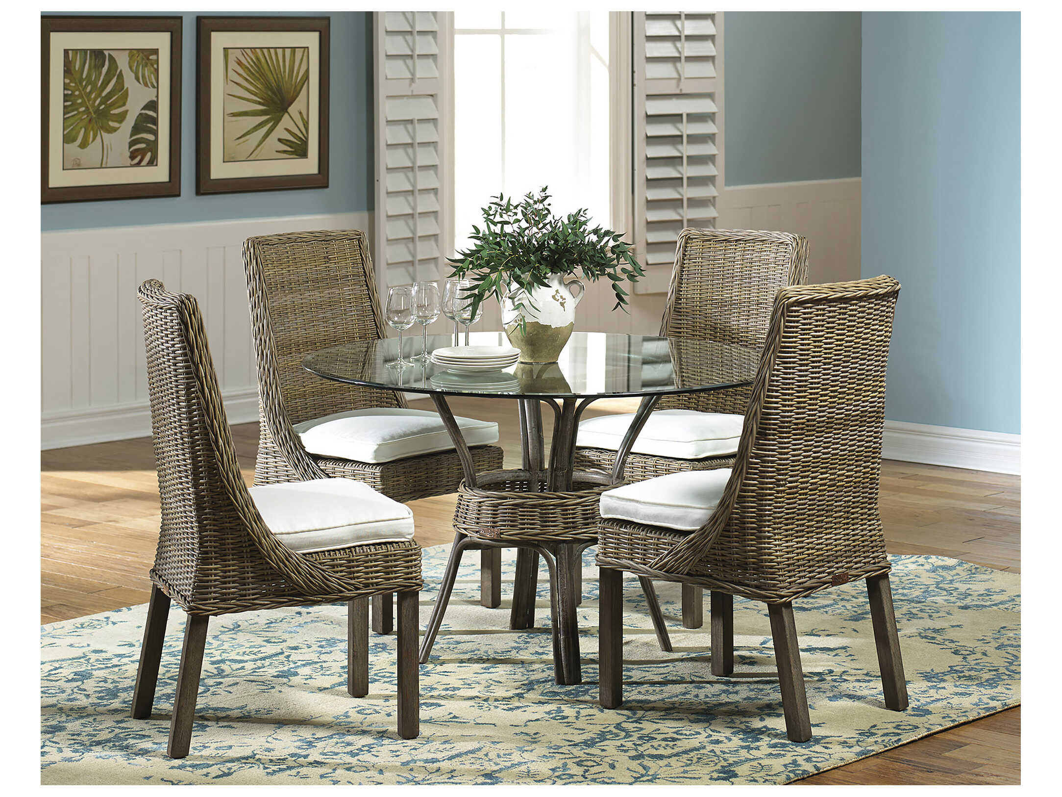 Panama Jack Sunroom Exuma Wicker Outdoor Dining Set PJPJS3001KBU6PD