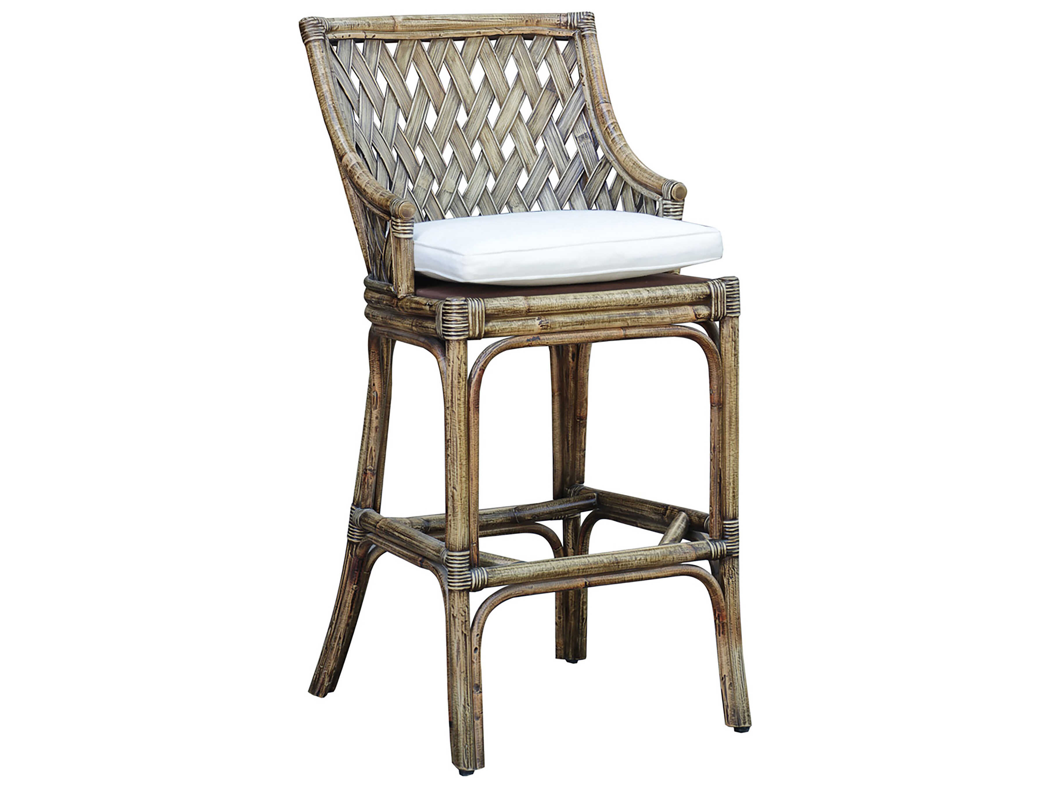 Panama Jack Sunroom Old Havana Wicker Cushion Bar Stool PJPJS8001HONBS
