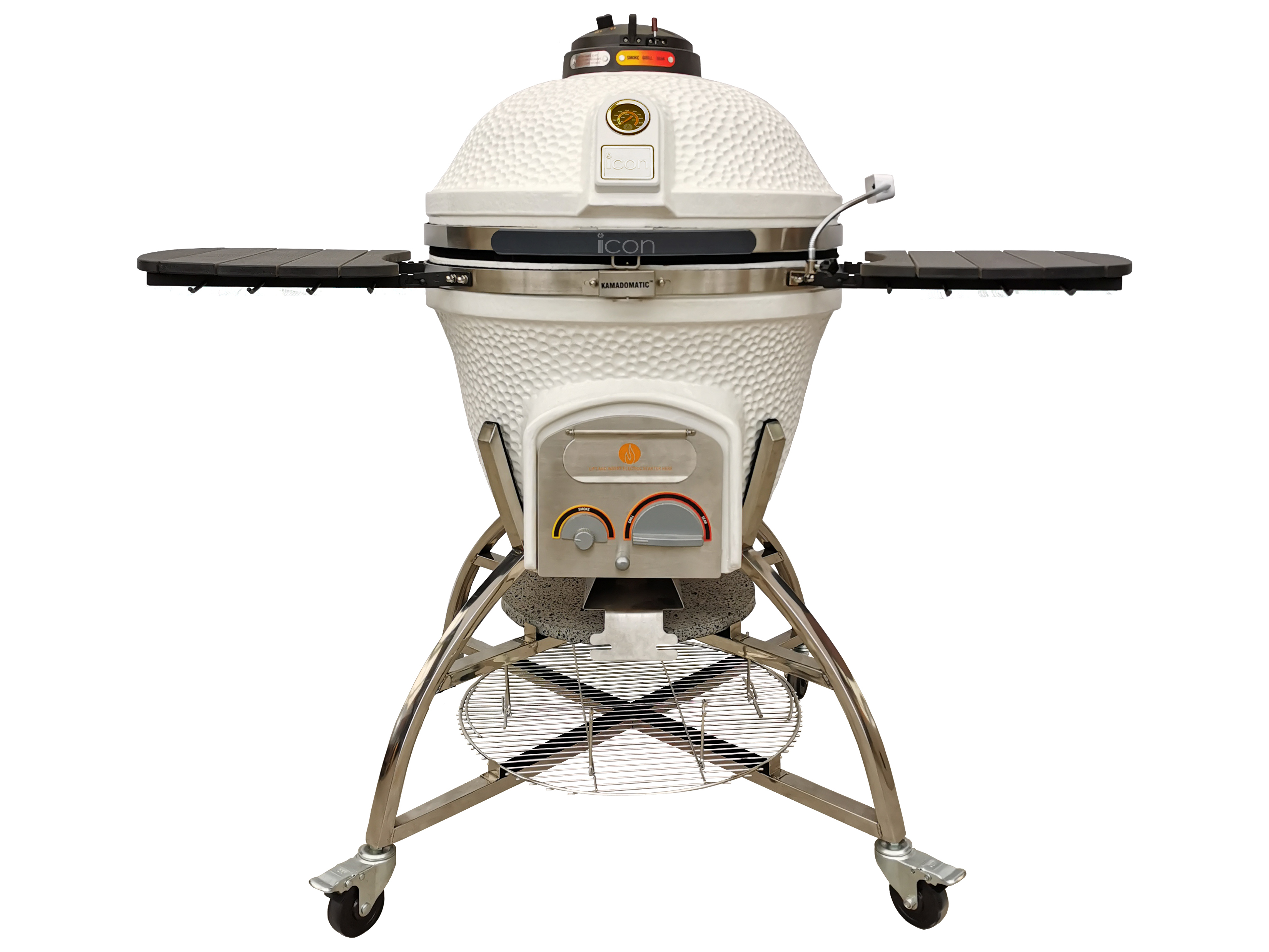 Icon XD702 Cast Iron White Maxis Kamado Grill PMCGXD702WMAXIS
