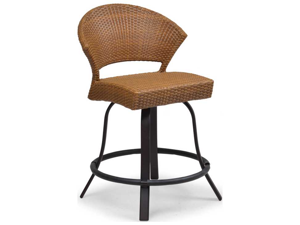 Palm Springs Rattan Aluminum 3200 Series Armless Swivel Counter Stool