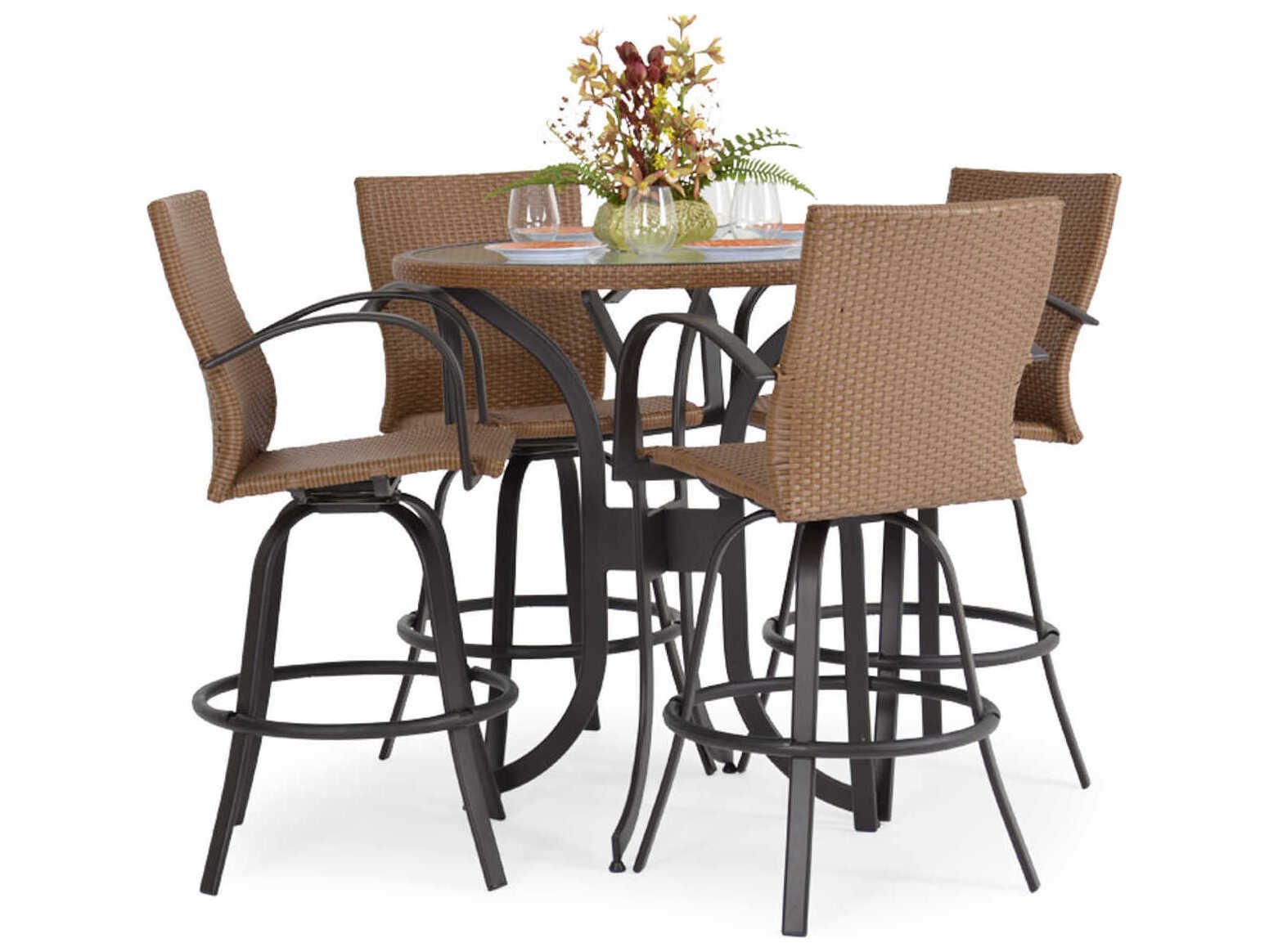 Watermark Living Cape Town Aluminum 36'' Round Black Bar Height Table