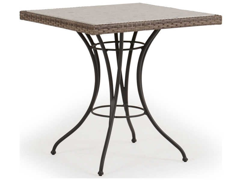 Watermark Living Augusta Wicker Square Stone Top Patio Bistro Table