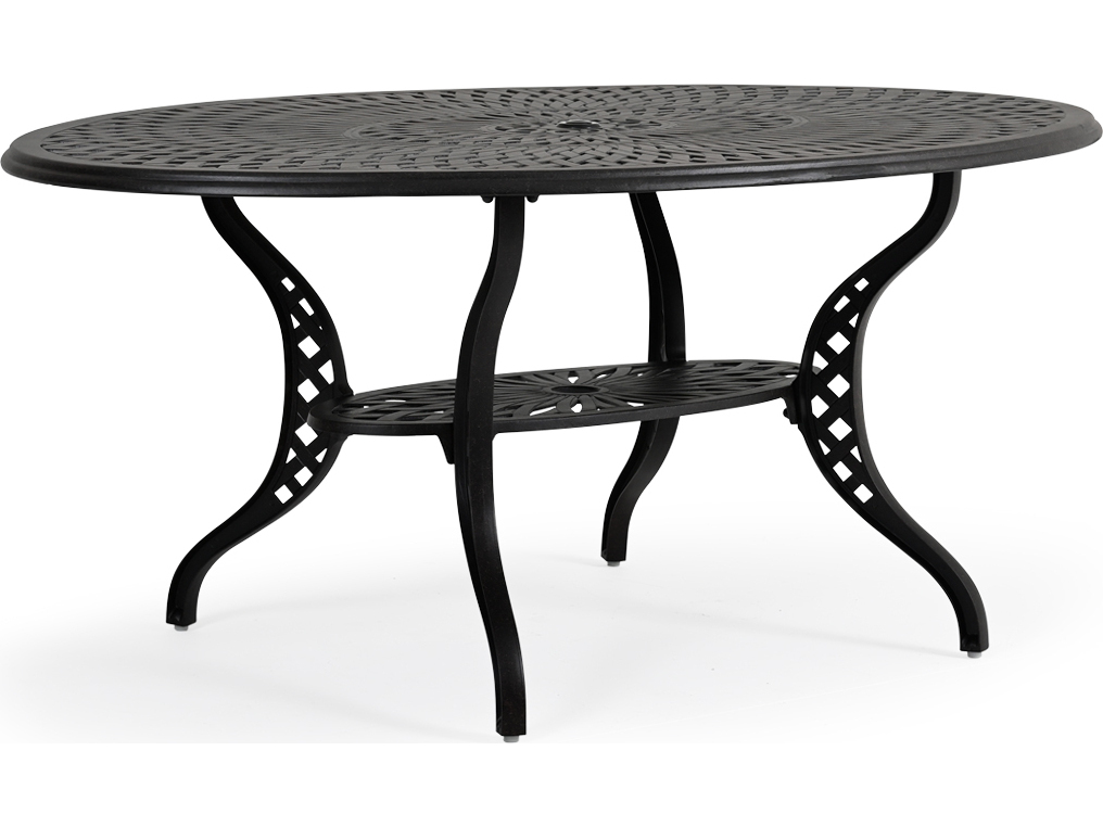 Watermark Living Oxford Cast Aluminum Weathered Black 66''W x 44''D Oval Elliptical Dining Table