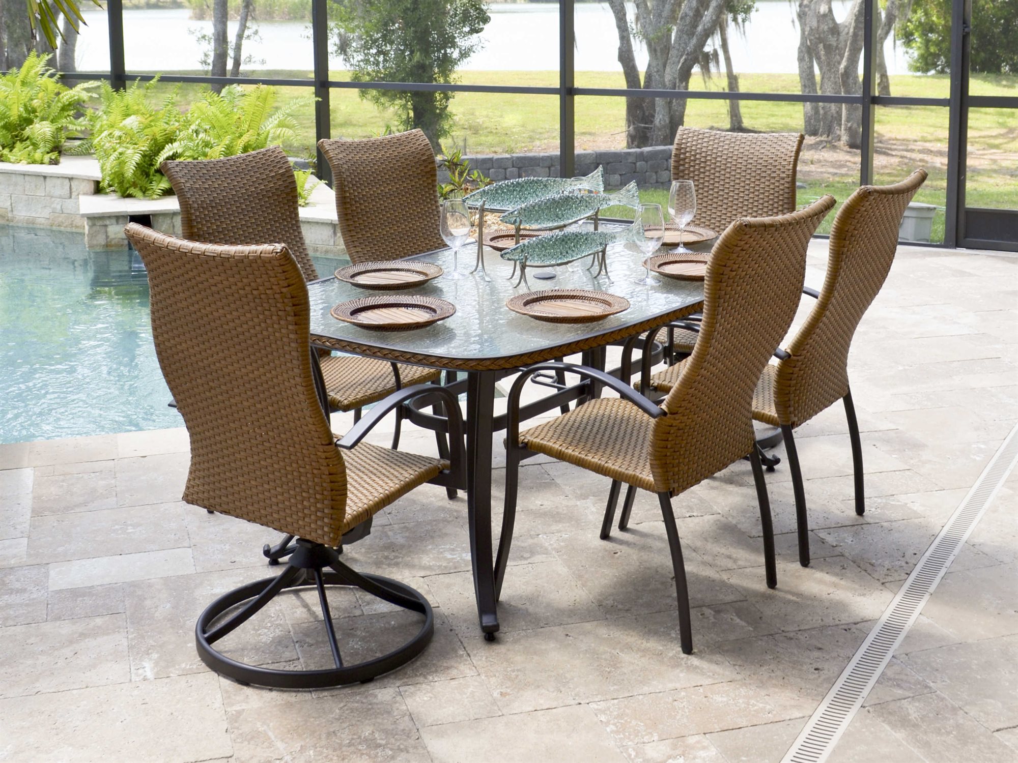 Watermark Living Cape Town Aluminum Dining Set CPETWNDINSET1