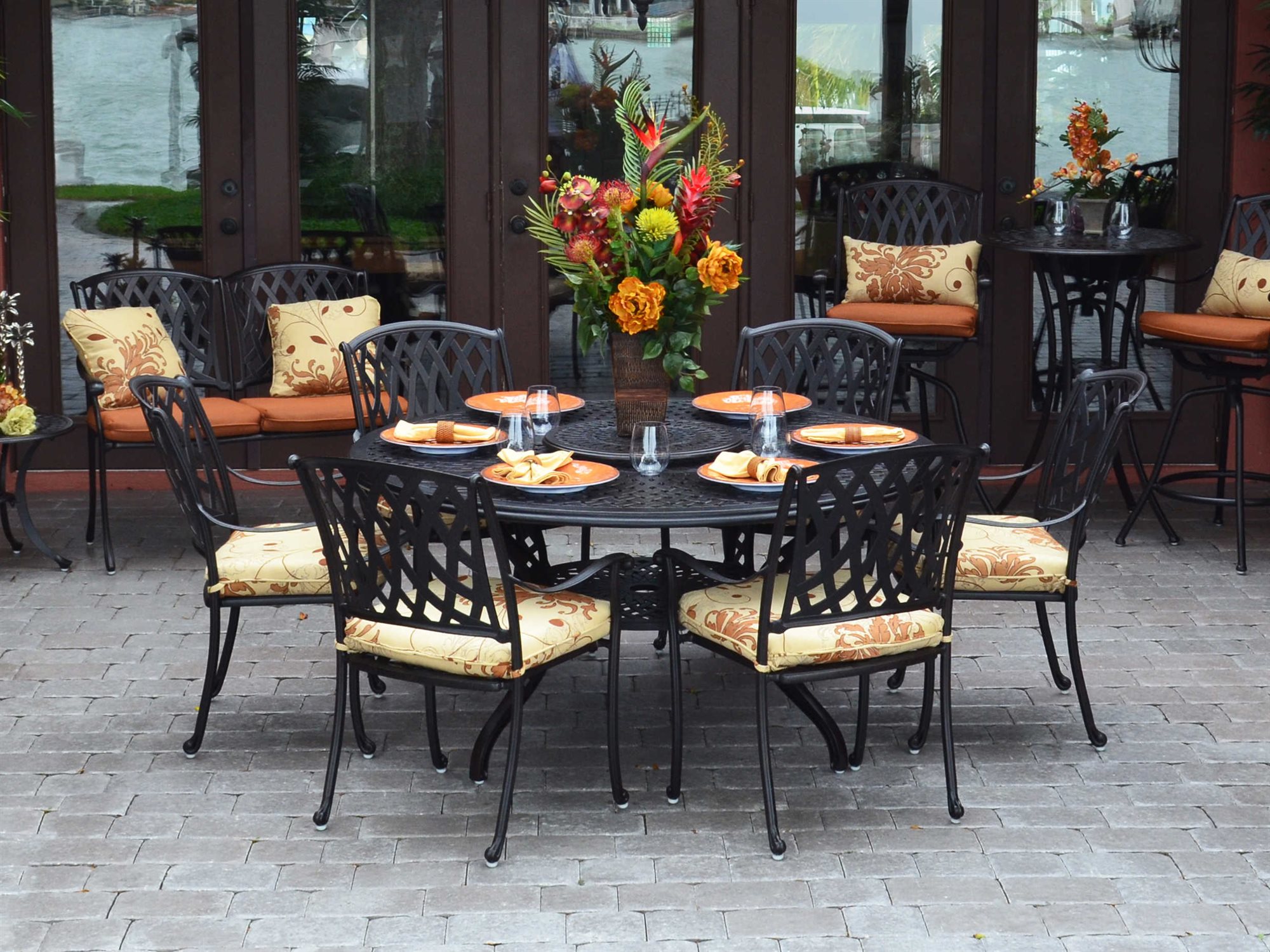 Watermark Living Oxford Cast Aluminum Dining Set OXFRDDINSET
