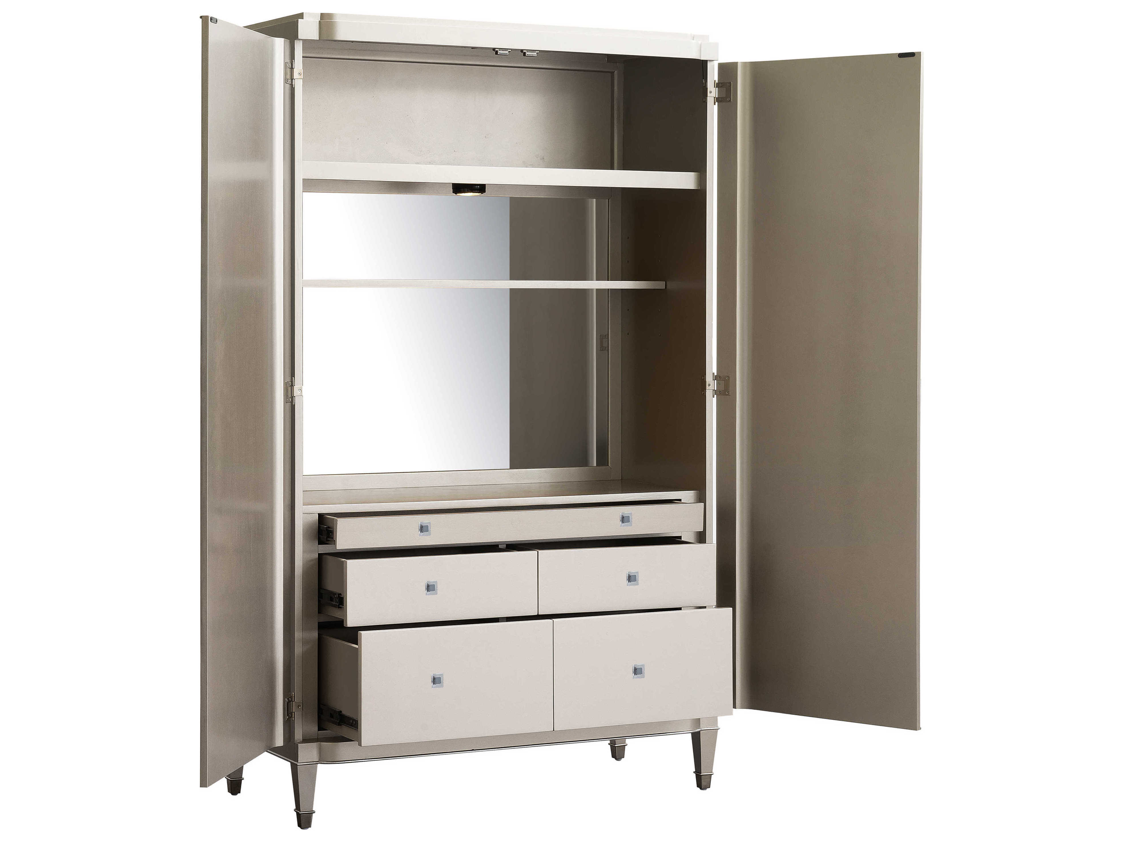 Pulaski Zoey 44" Wide Silver Rubberwood Wardrobe Armoire PUP344120