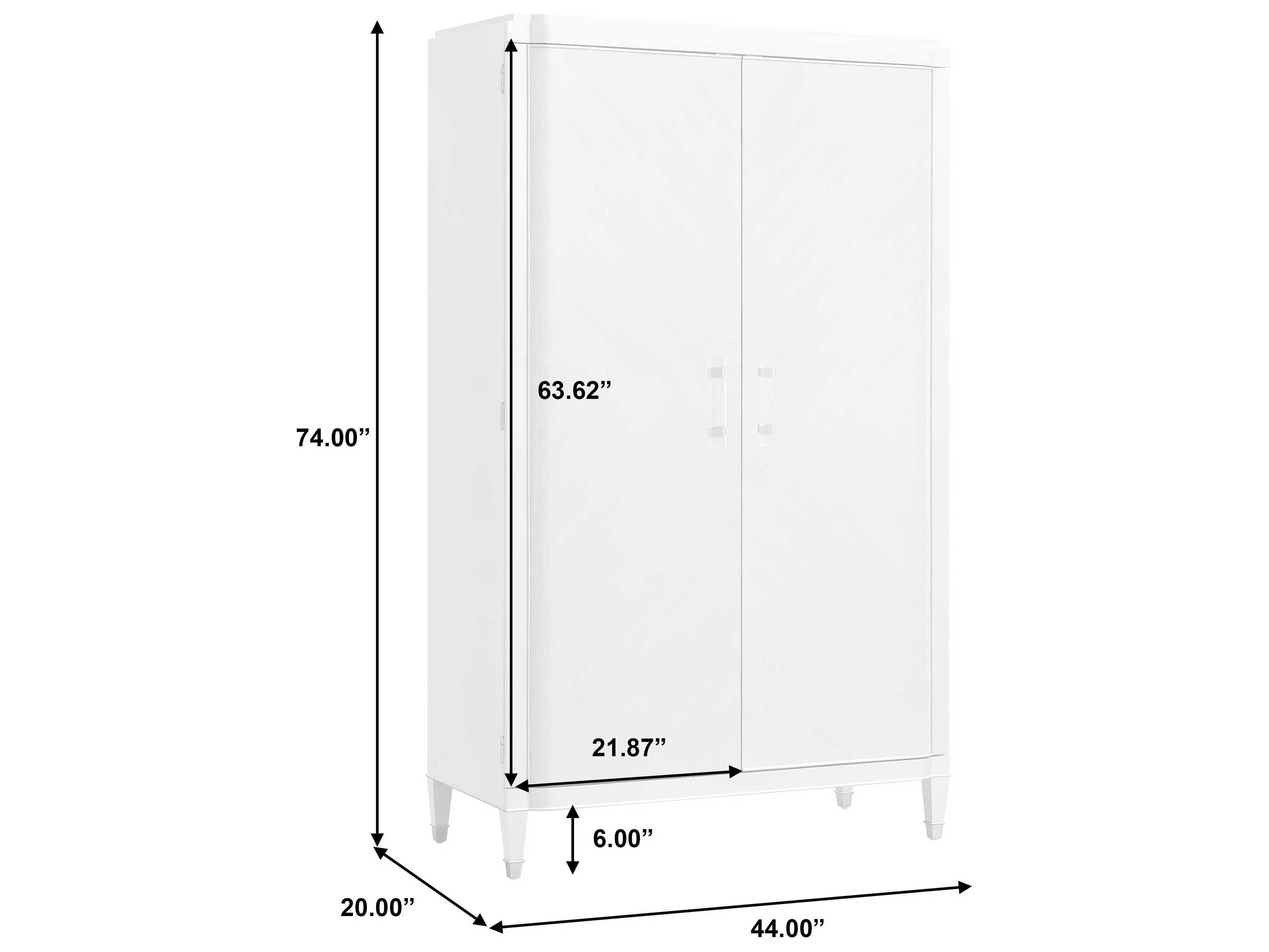 Pulaski Zoey 44" Wide Silver Rubberwood Wardrobe Armoire PUP344120