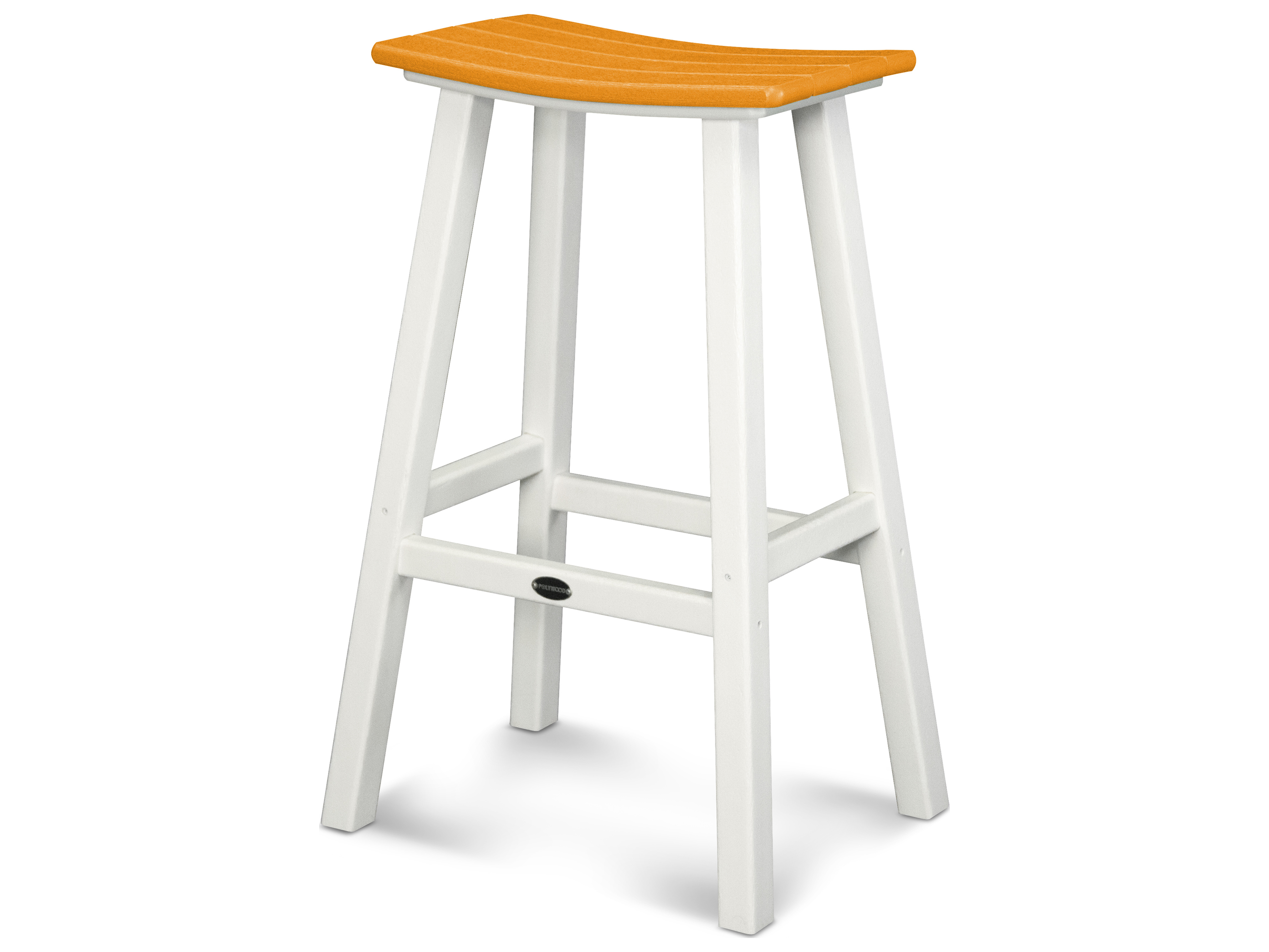 POLYWOOD® Contempo Recycled Plastic Saddle Outdoor Patio Bar Stool PW2012