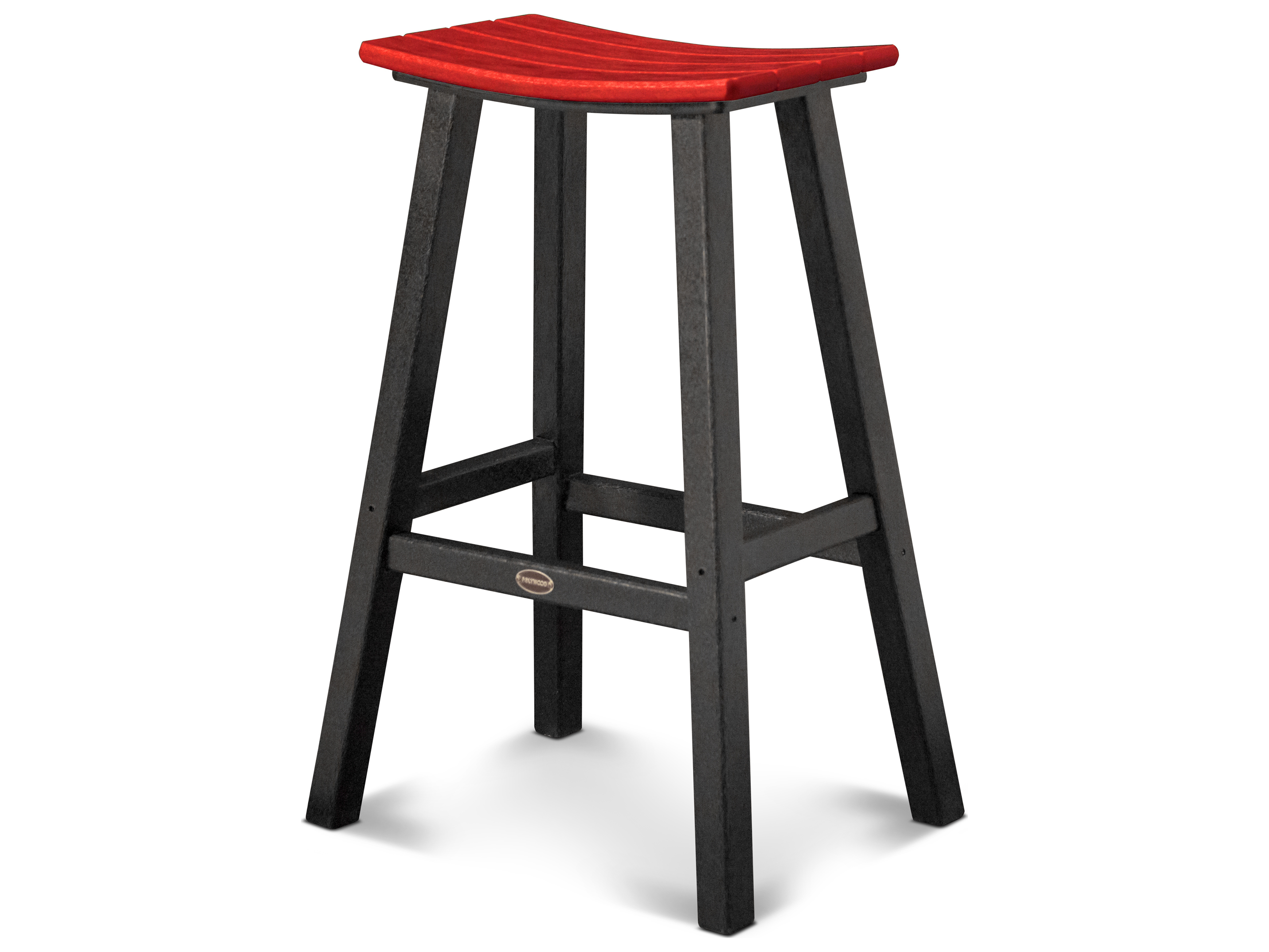 POLYWOOD® Contempo Recycled Plastic Saddle Outdoor Patio Bar Stool PW2012