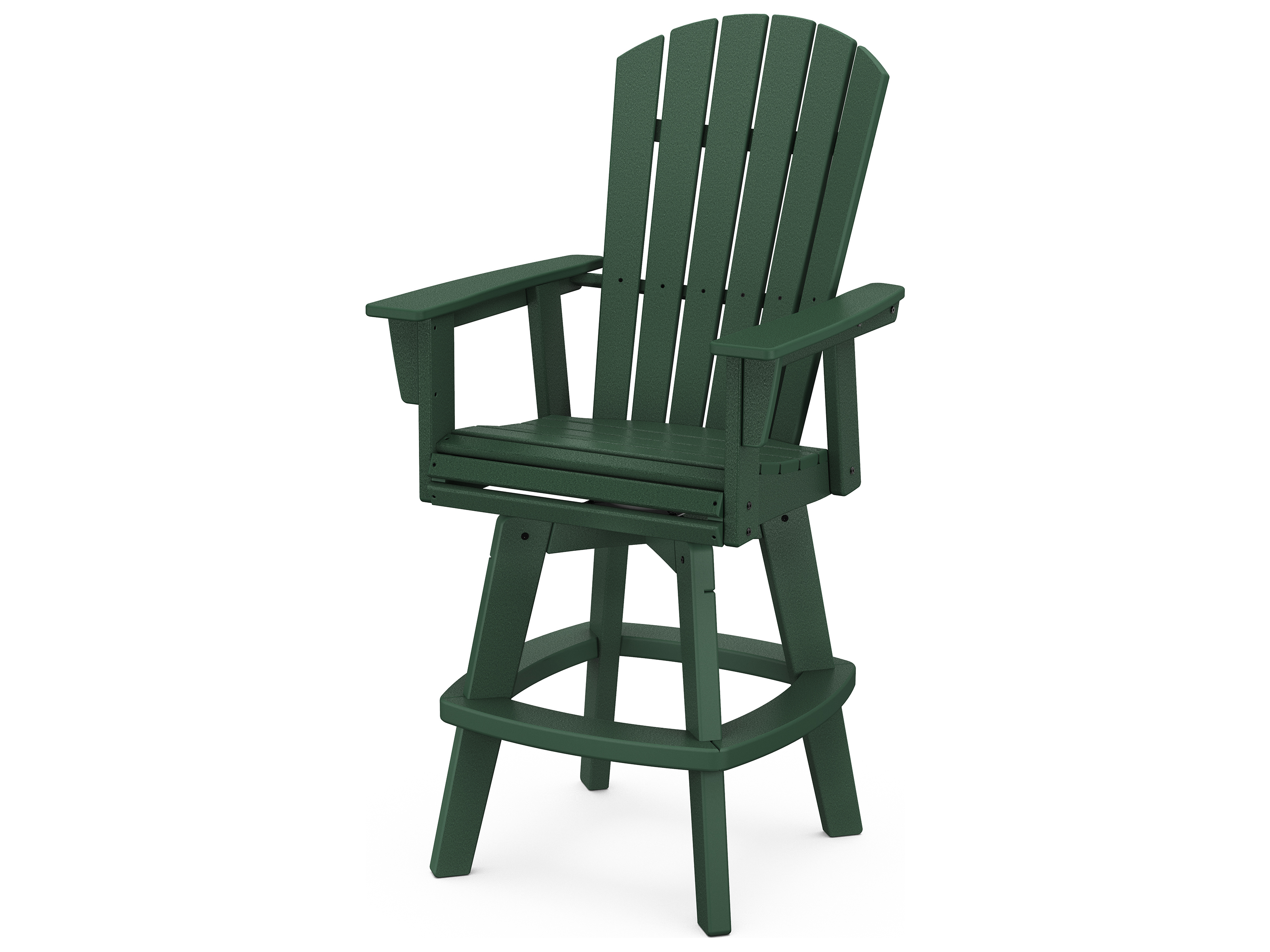 POLYWOOD® Nautical Recycled Plastic Adirondack Swivel Bar Chair