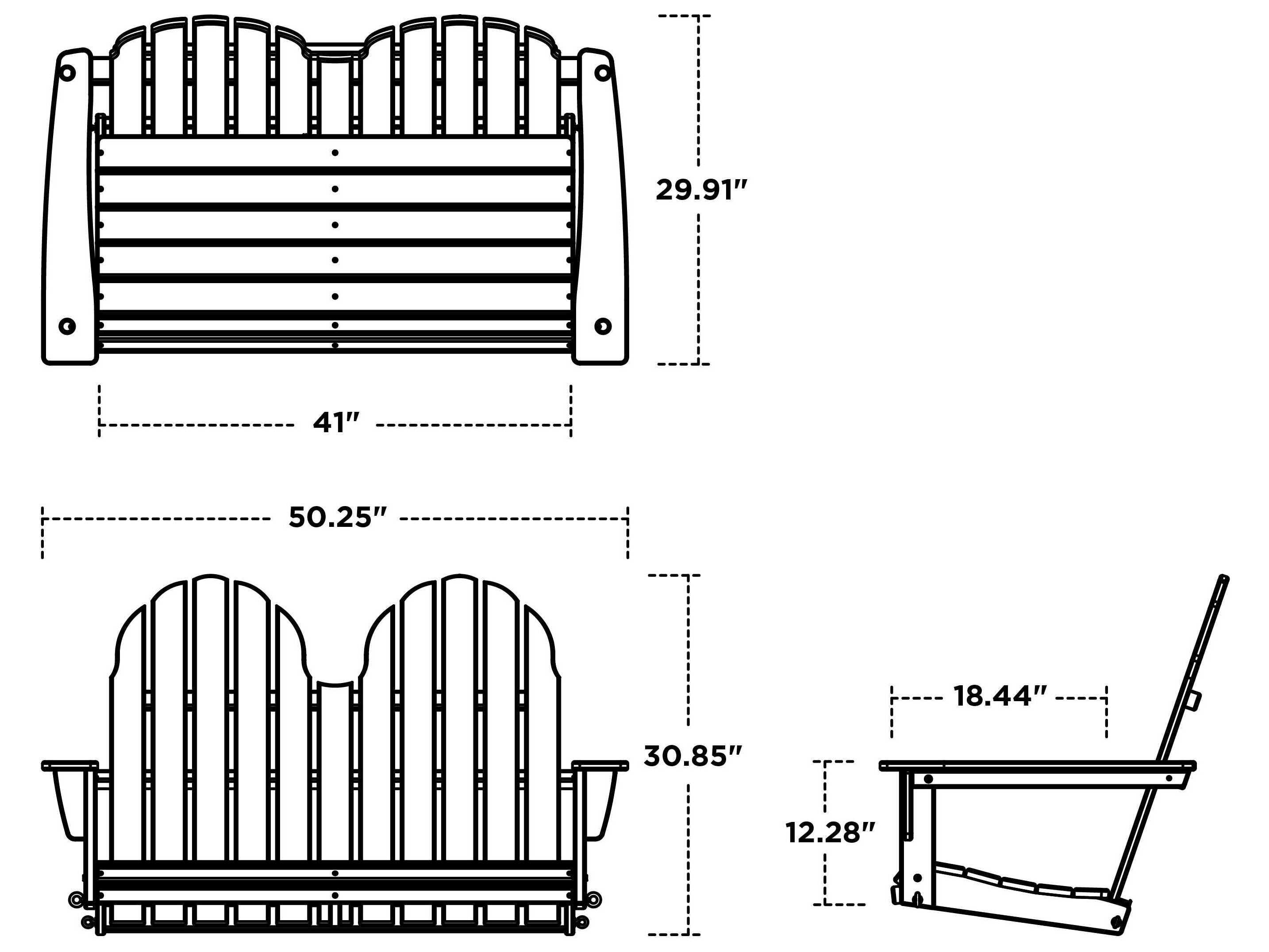 POLYWOOD® Vineyard Recycled Plastic Adirondack 48 Patio Swing PWADSW600