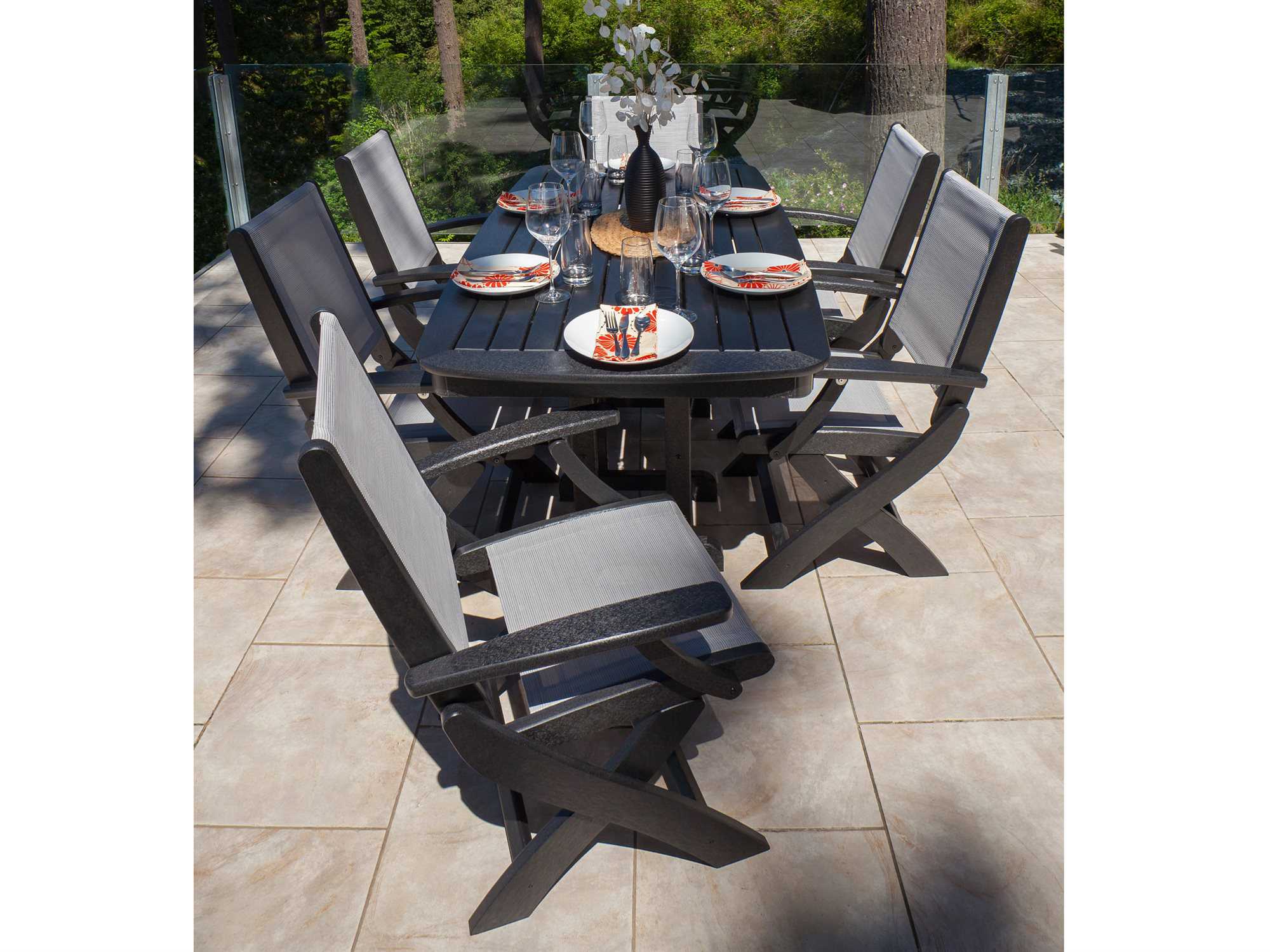 POLYWOOD® Nautical Recycled Plastic 72 x 37 Dining Table NCT3772