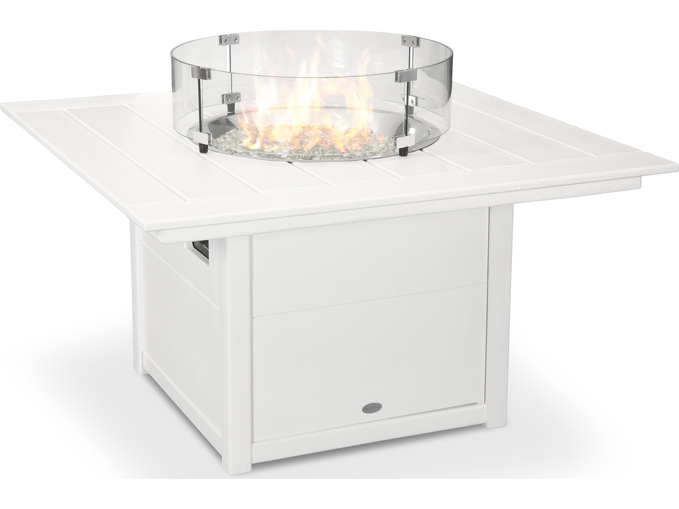POLYWOOD® Recycled Plastic Square Outdoor Fire Pit Table PWCTF42S