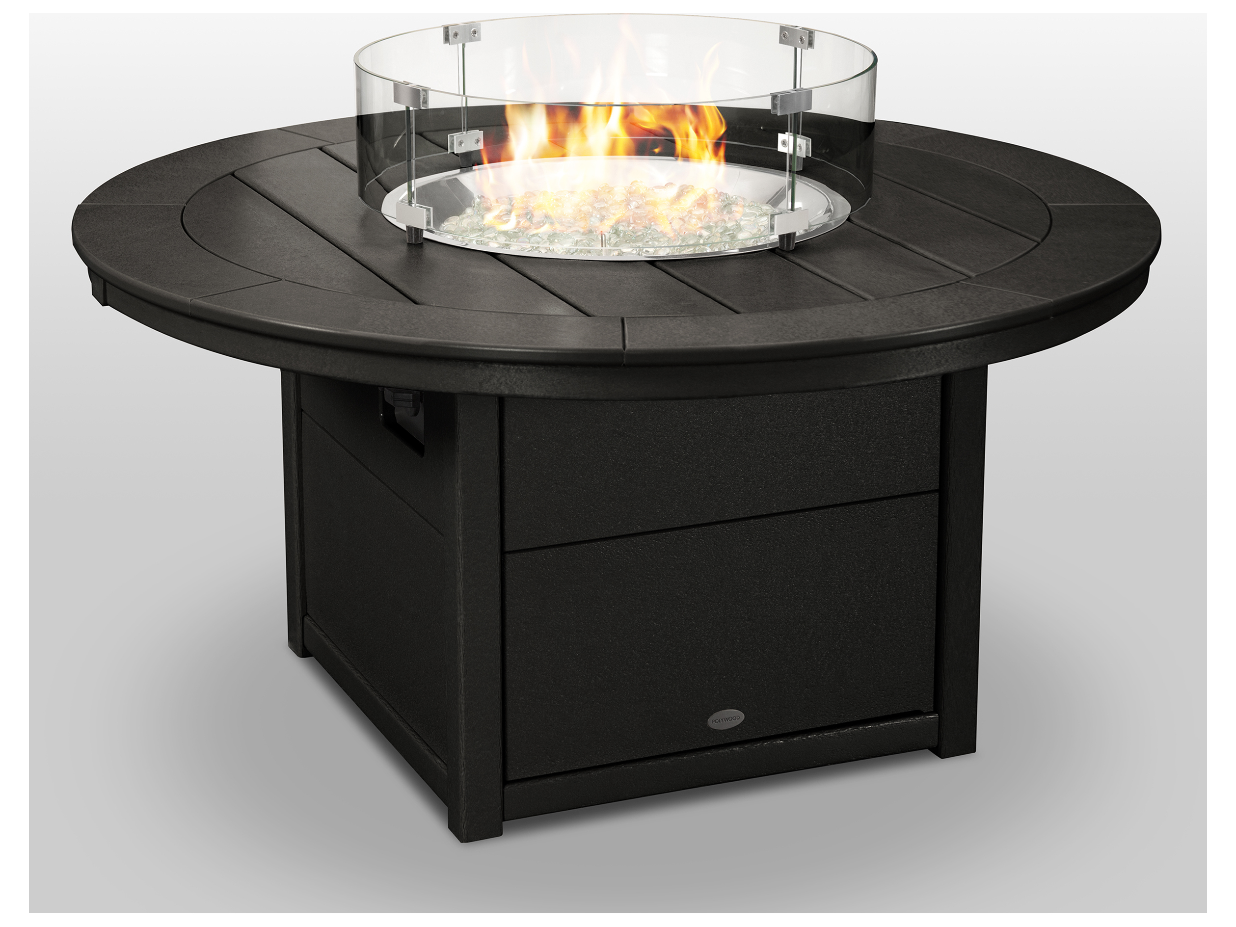 POLYWOOD® Recycled Plastic Round Outdoor Patio Fire Pit Table PWCTF48R