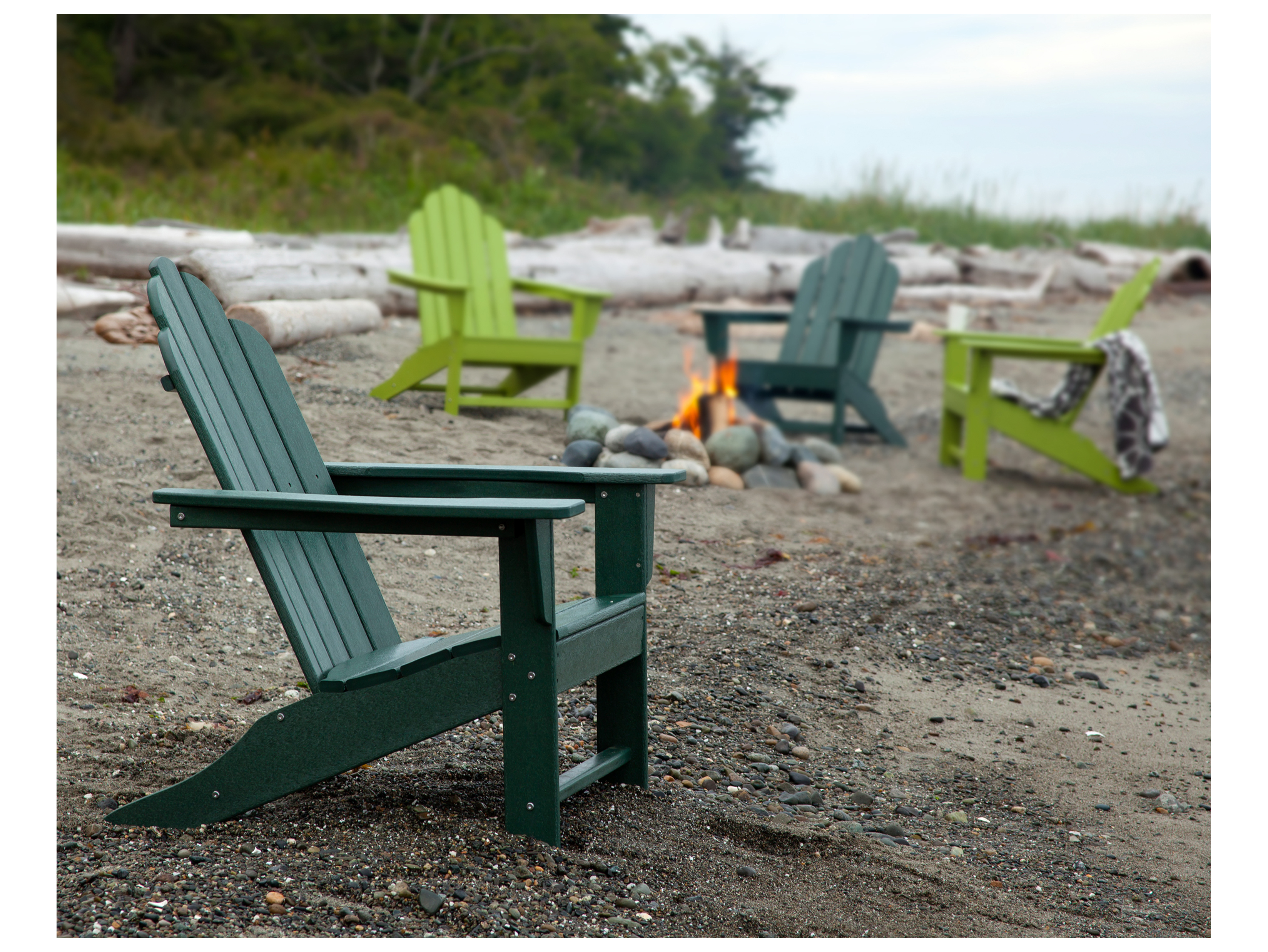 POLYWOOD® Long Island Recycled Plastic Outdoor Patio Adirondack Chair