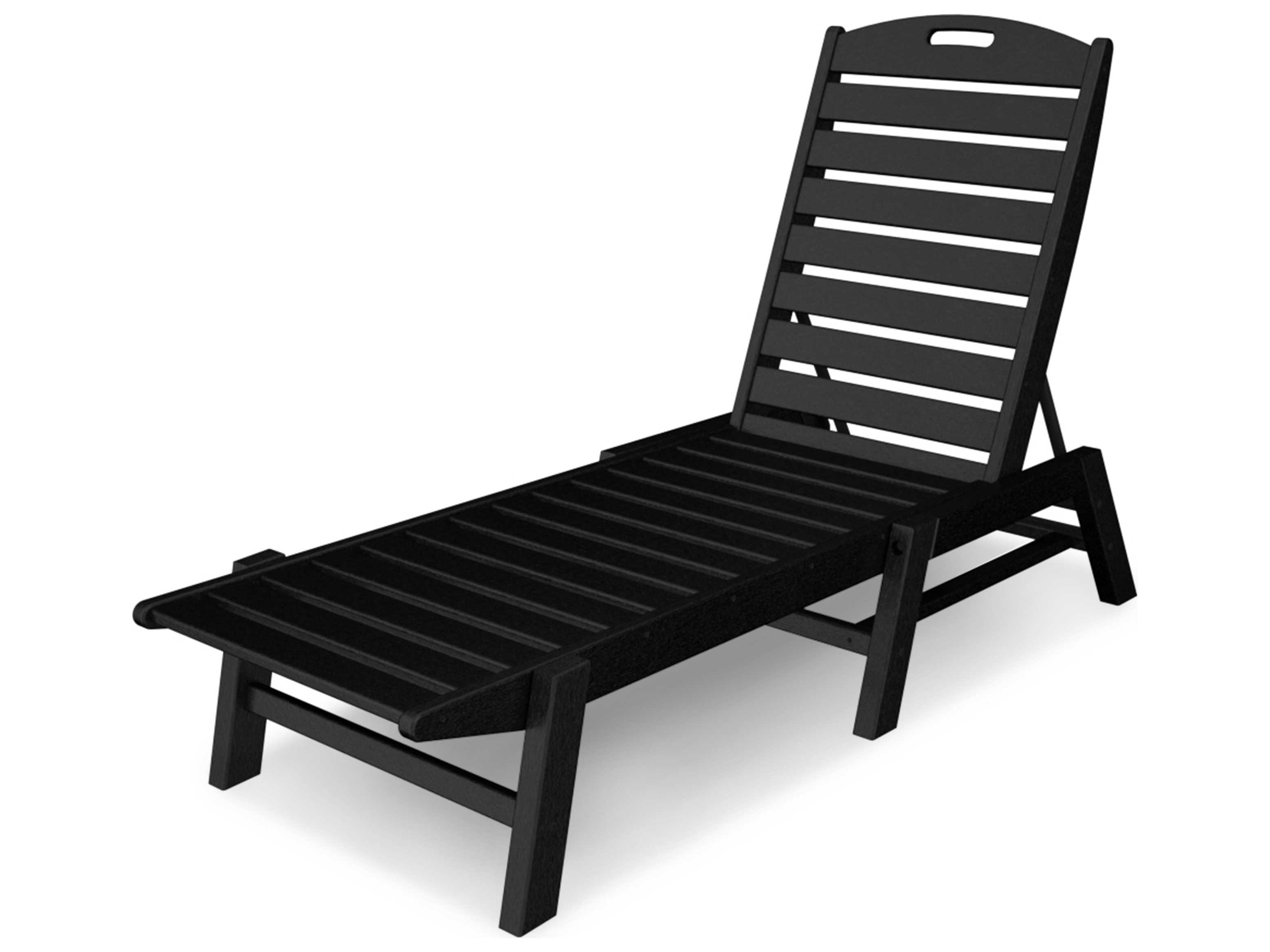 POLYWOOD® Nautical Recycled Plastic Armless Stackable Chaise Lounge